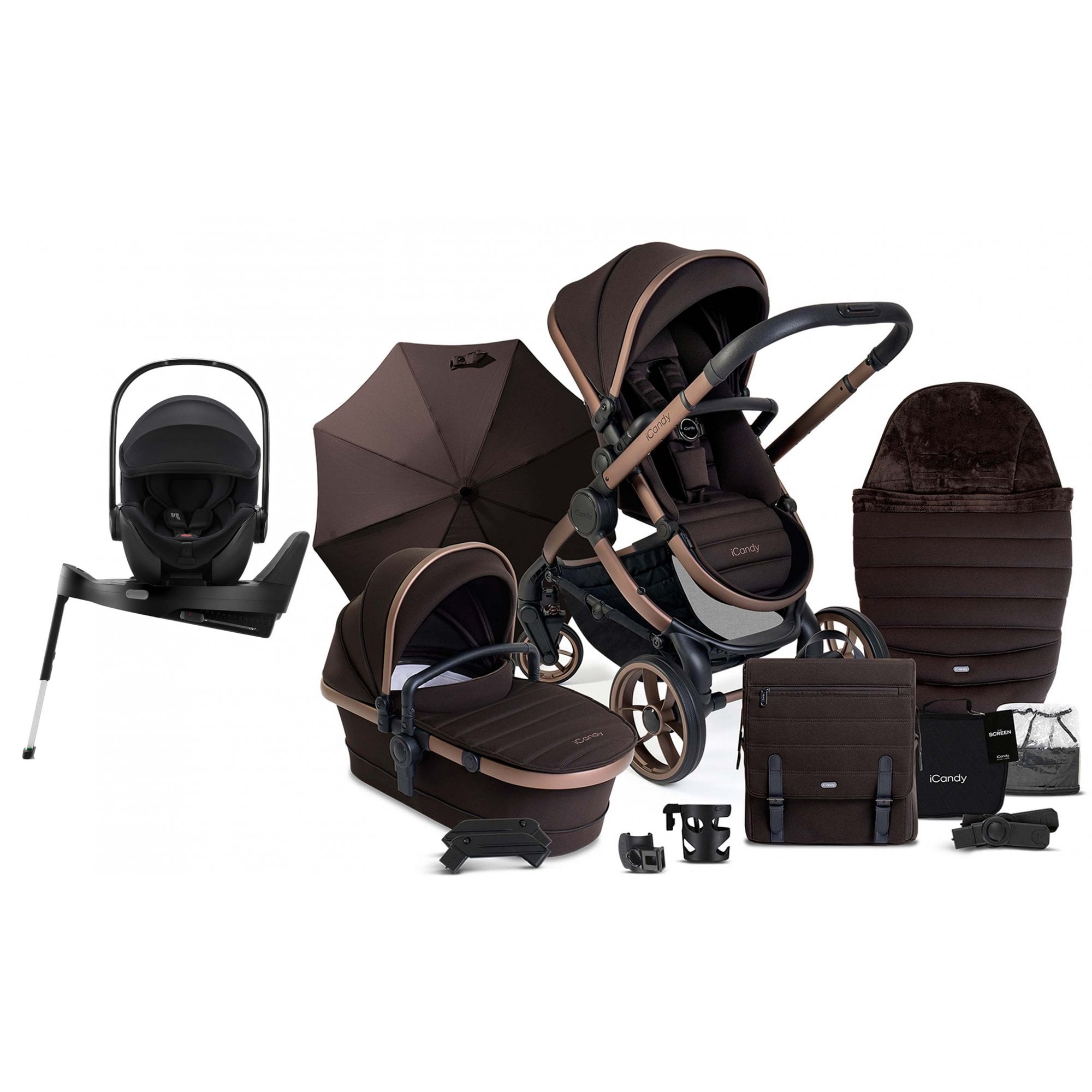 iCandy Peach 7 Complete Editions Bundle Pecan + Britax Baby Safe Pro & Base