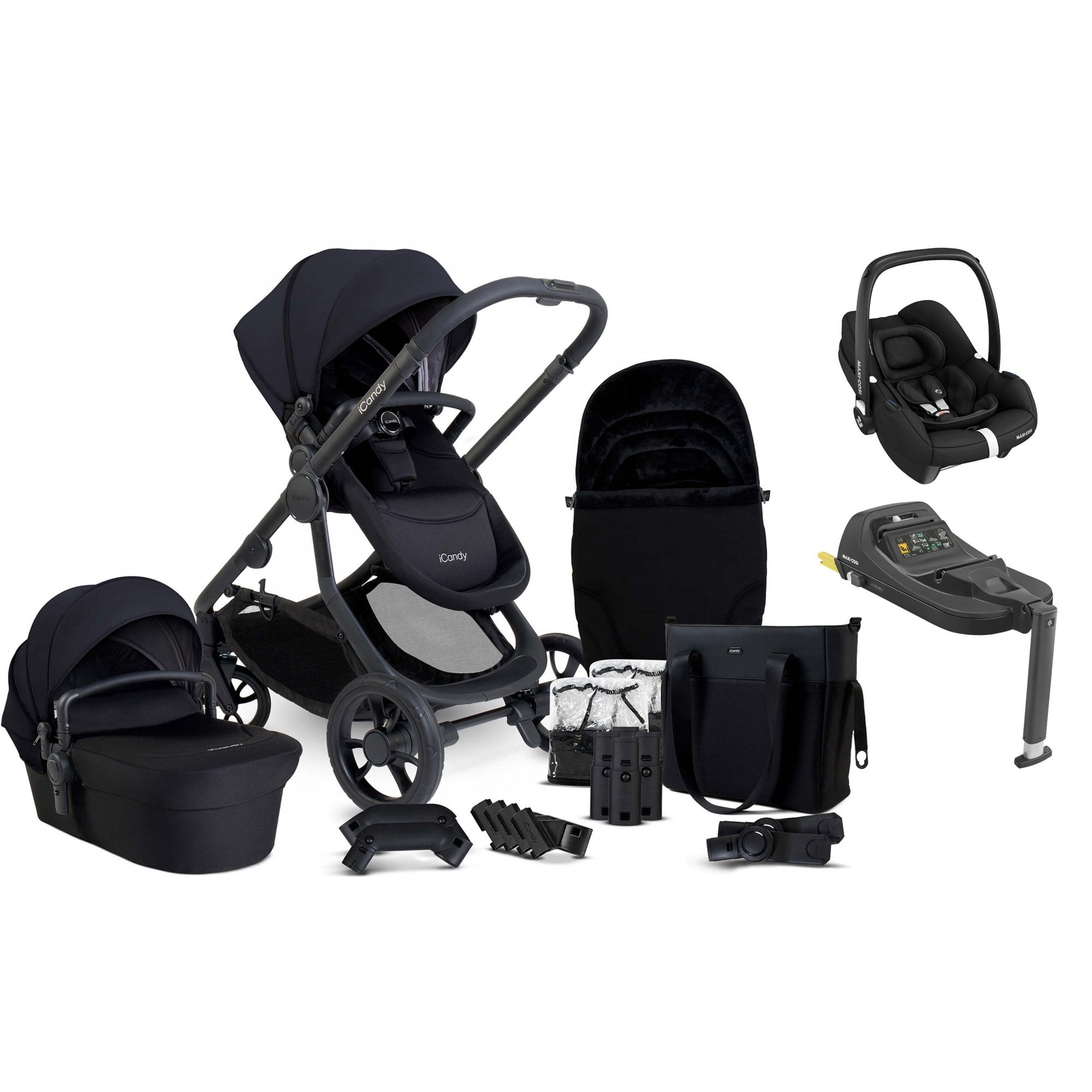 iCandy Orange 4 Pushchair Bundle Black Edition + Cabriofix & Base
