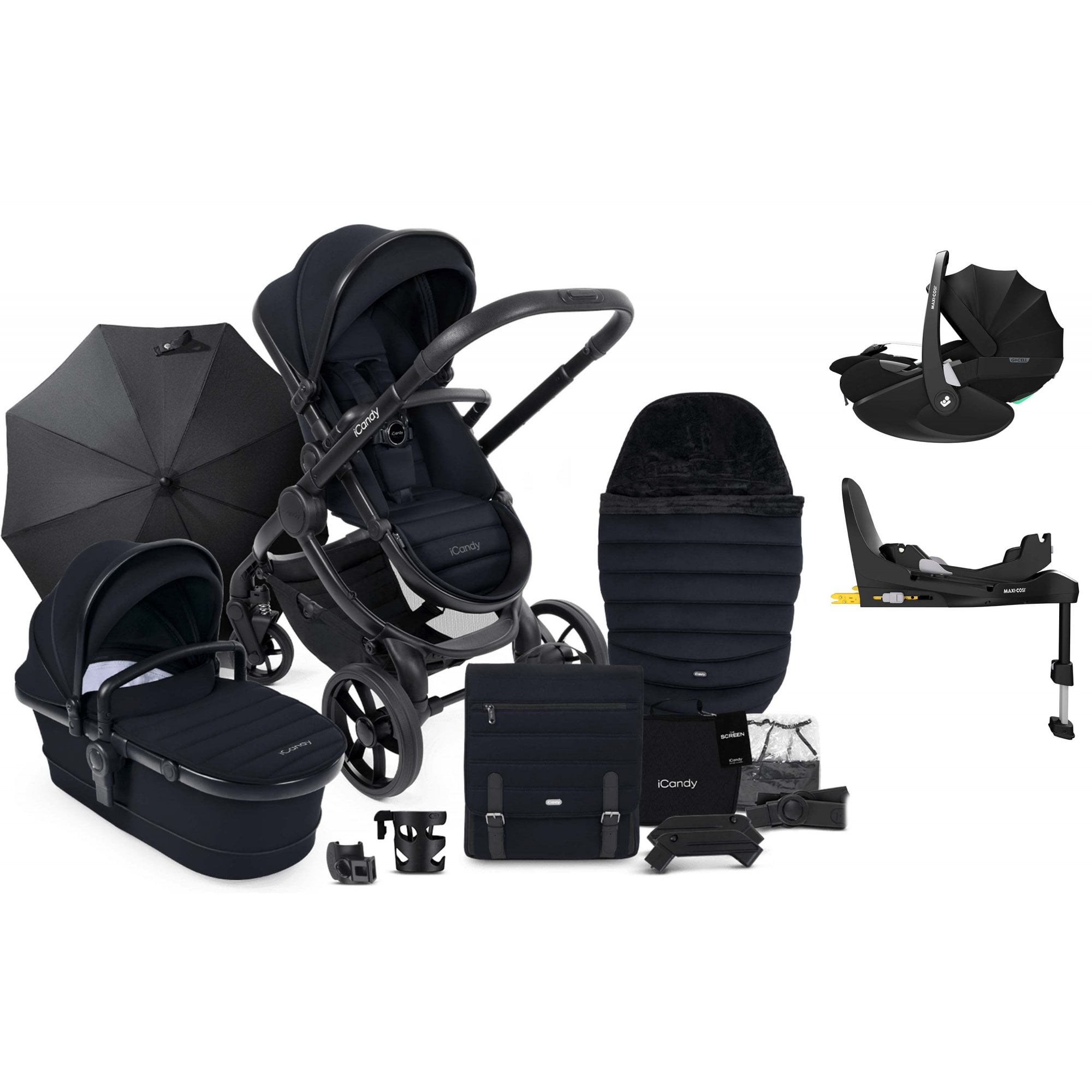 iCandy Orange 4 Pushchair Bundle Black Edition + Pebble 360 Pro 2 & Base