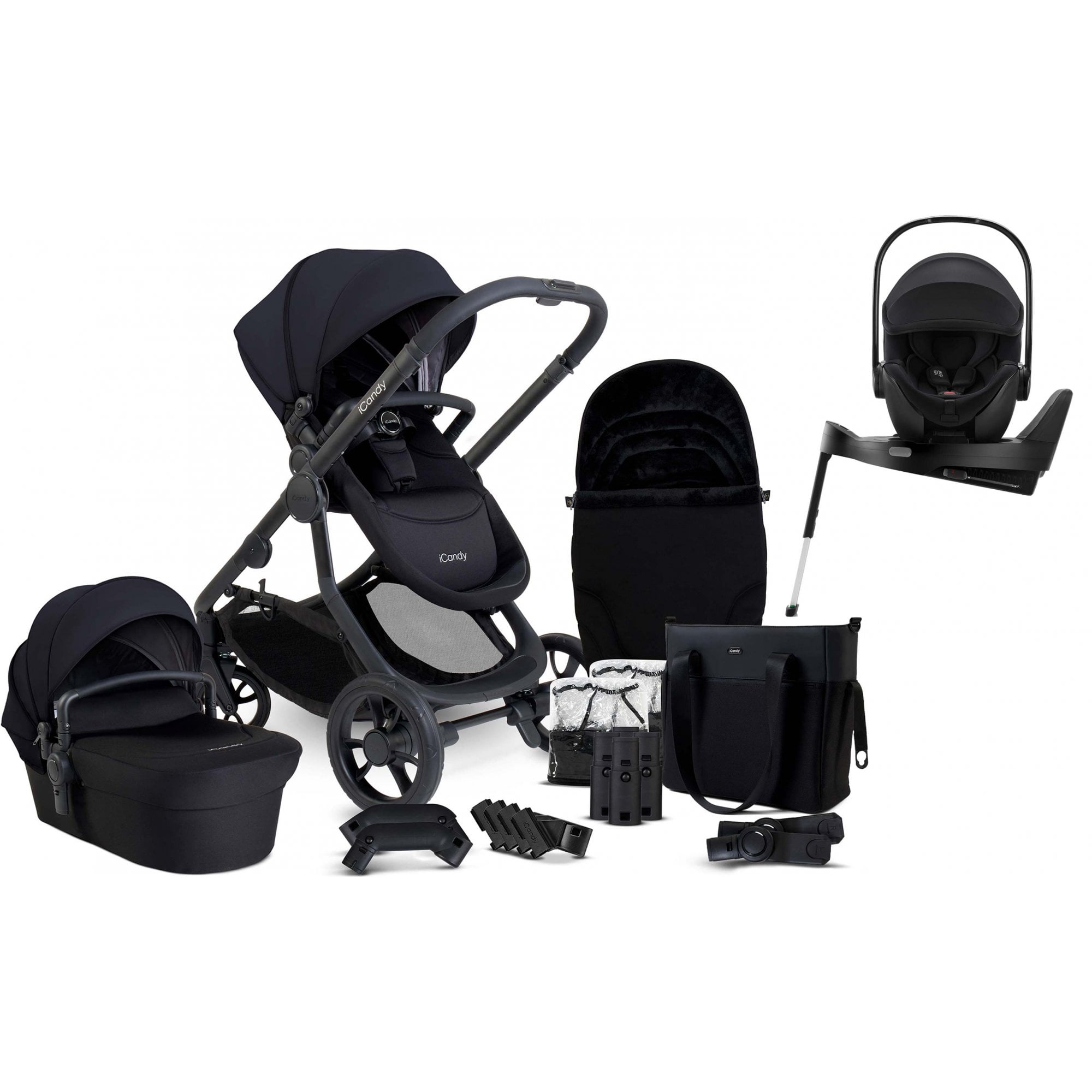 iCandy Orange 4 Pushchair Bundle Black Edition + Baby Safe Pro & Base