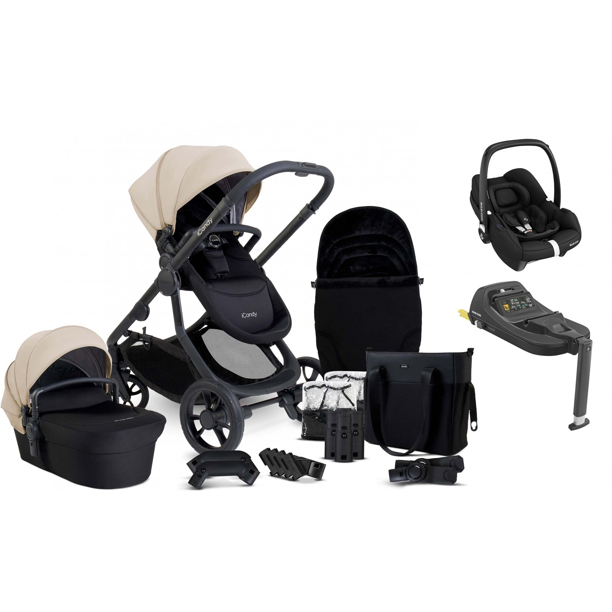 iCandy Orange 4 Pushchair Bundle Latte + Cabriofix & Base