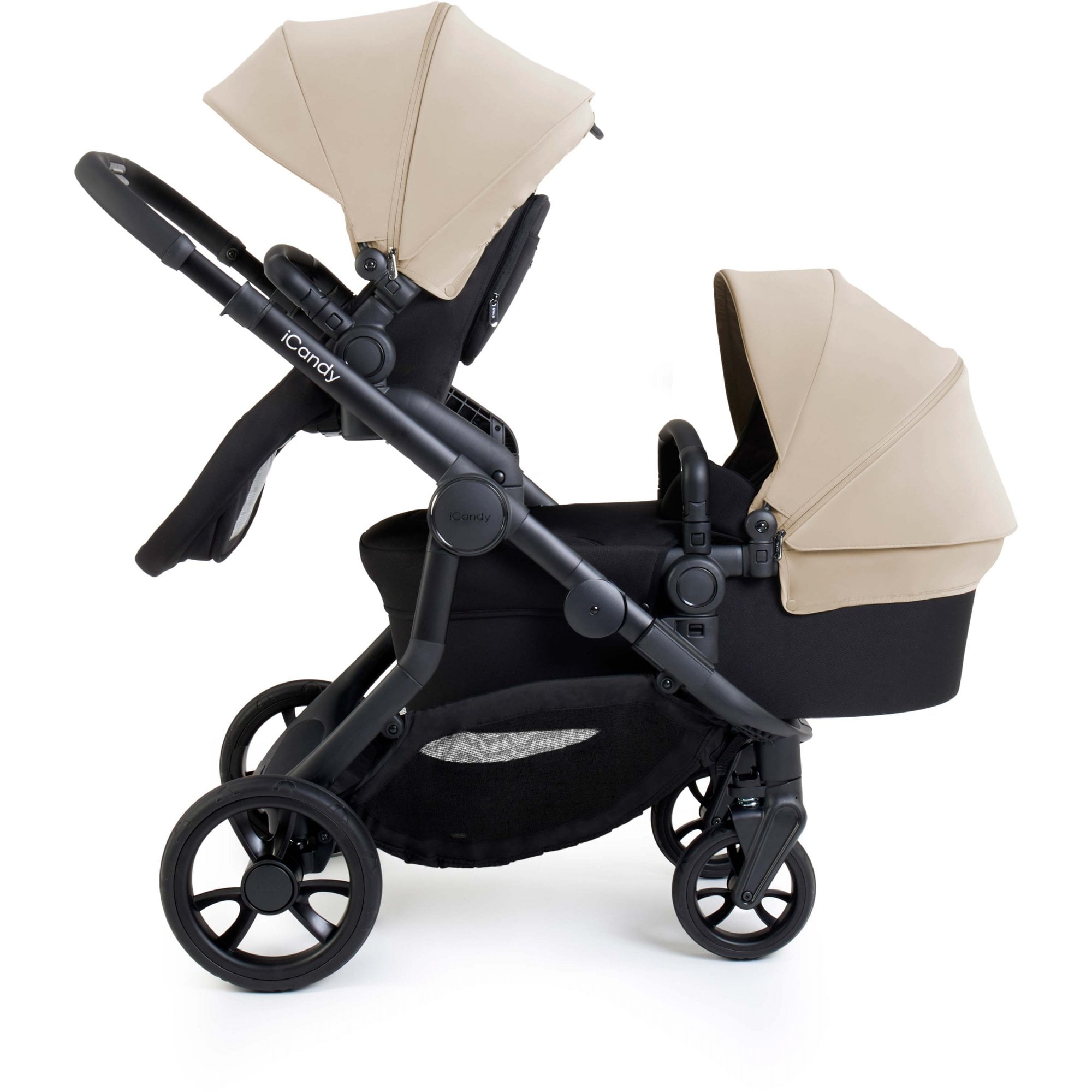 iCandy Orange 4 Pushchair Bundle Latte + Baby Safe Pro & Base