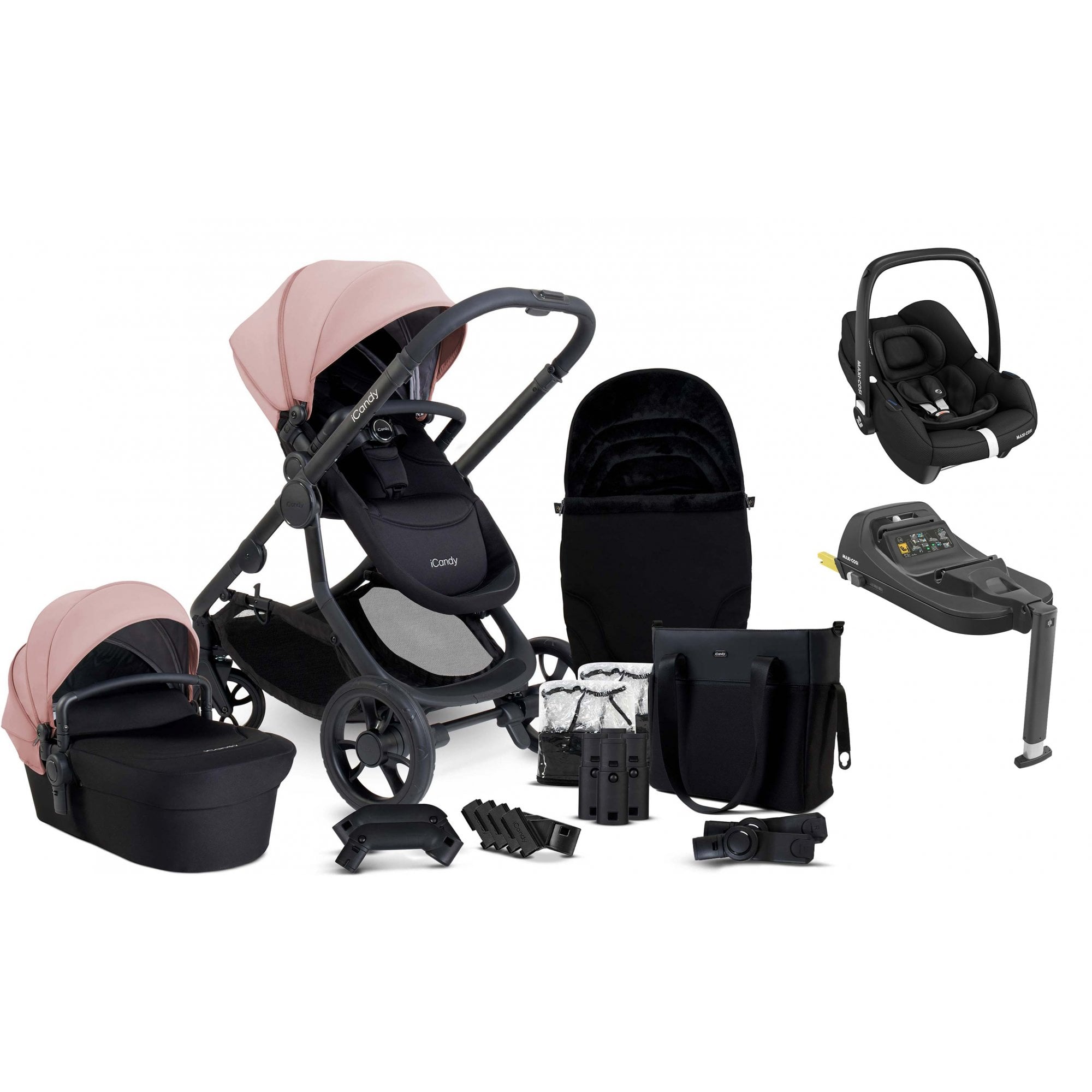 iCandy Orange 4 Pushchair Bundle Rose + Cabriofix & Base