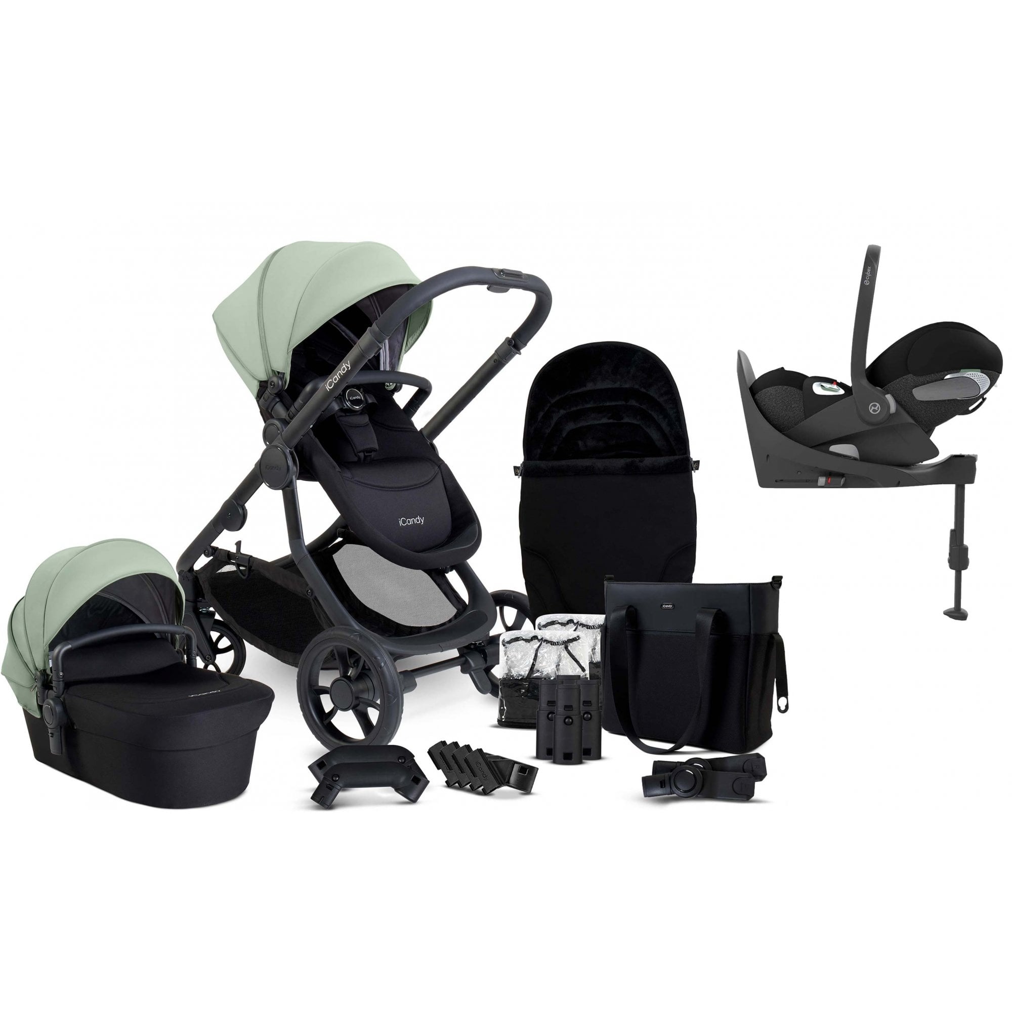 iCandy Orange 4 Pushchair Bundle Pistachio + Cloud T & Base