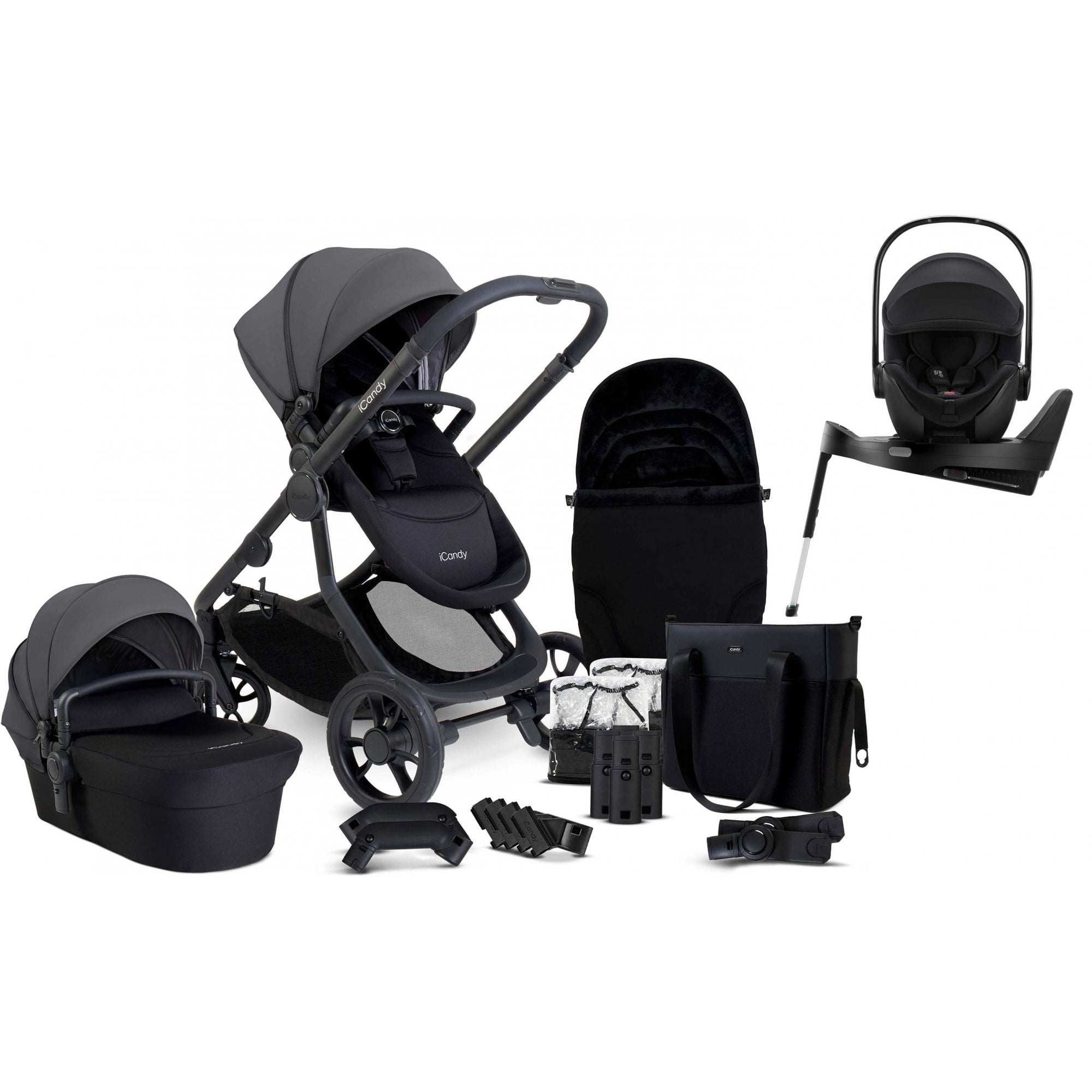 iCandy Orange 4 Pushchair Bundle Fossil + Baby Safe Pro & Base