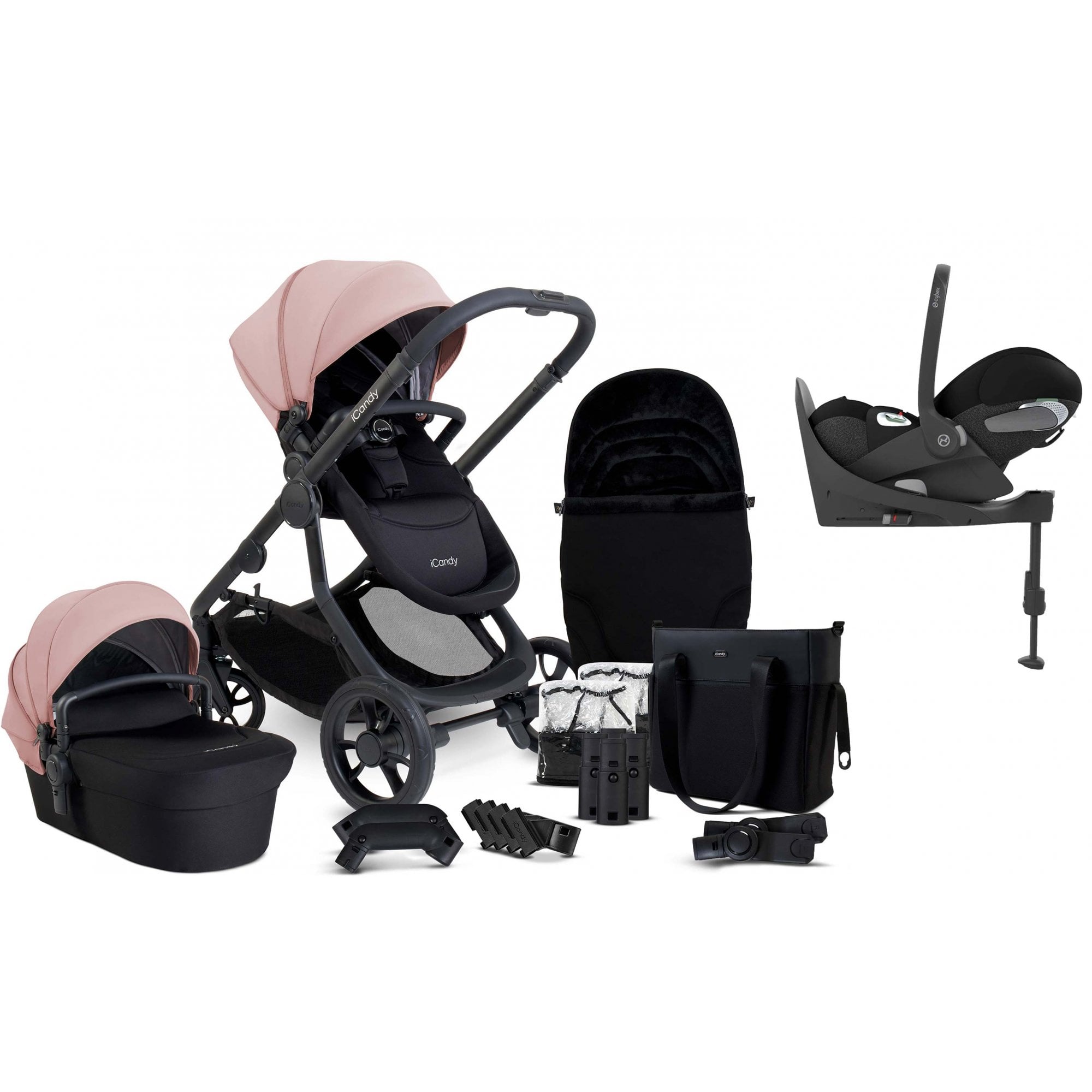 iCandy Orange 4 Pushchair Bundle Rose + Cloud T PLUS & Base