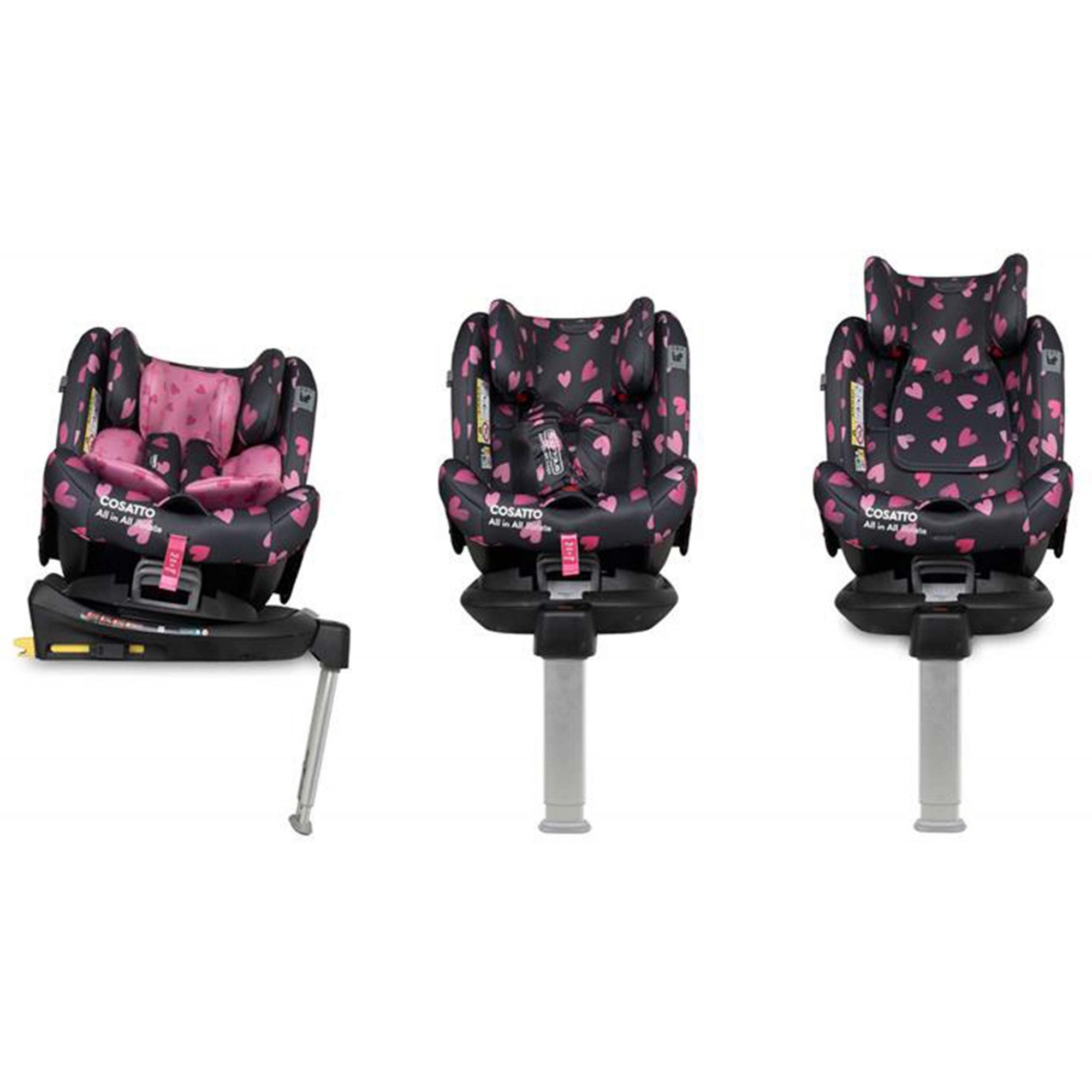 Cosatto All In All 360 Rotate Group 0+1/2/3 Isofix Car Seat Charcoal Lighthearted