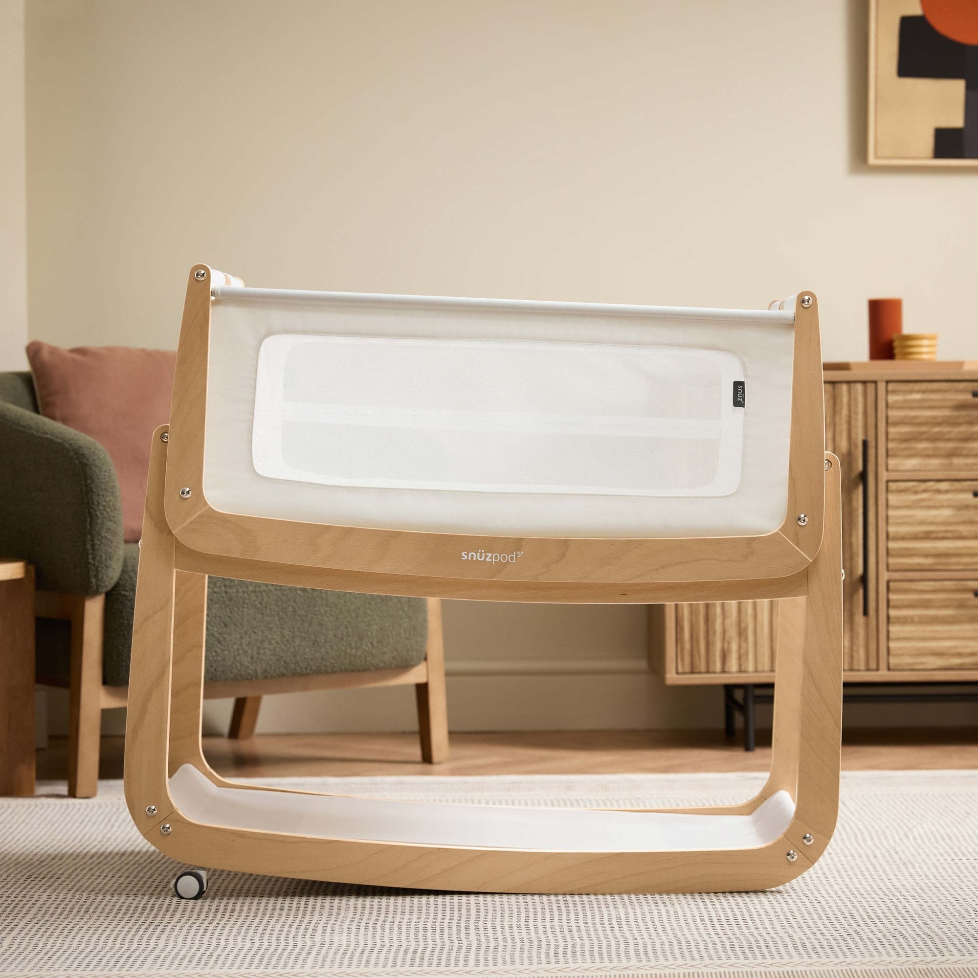 Snuz Snuzpod 5 Bedside Crib Natural