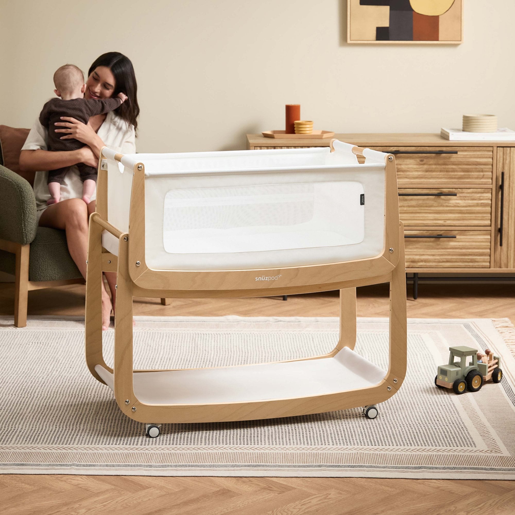 Snuz Snuzpod 5 Bedside Crib Natural