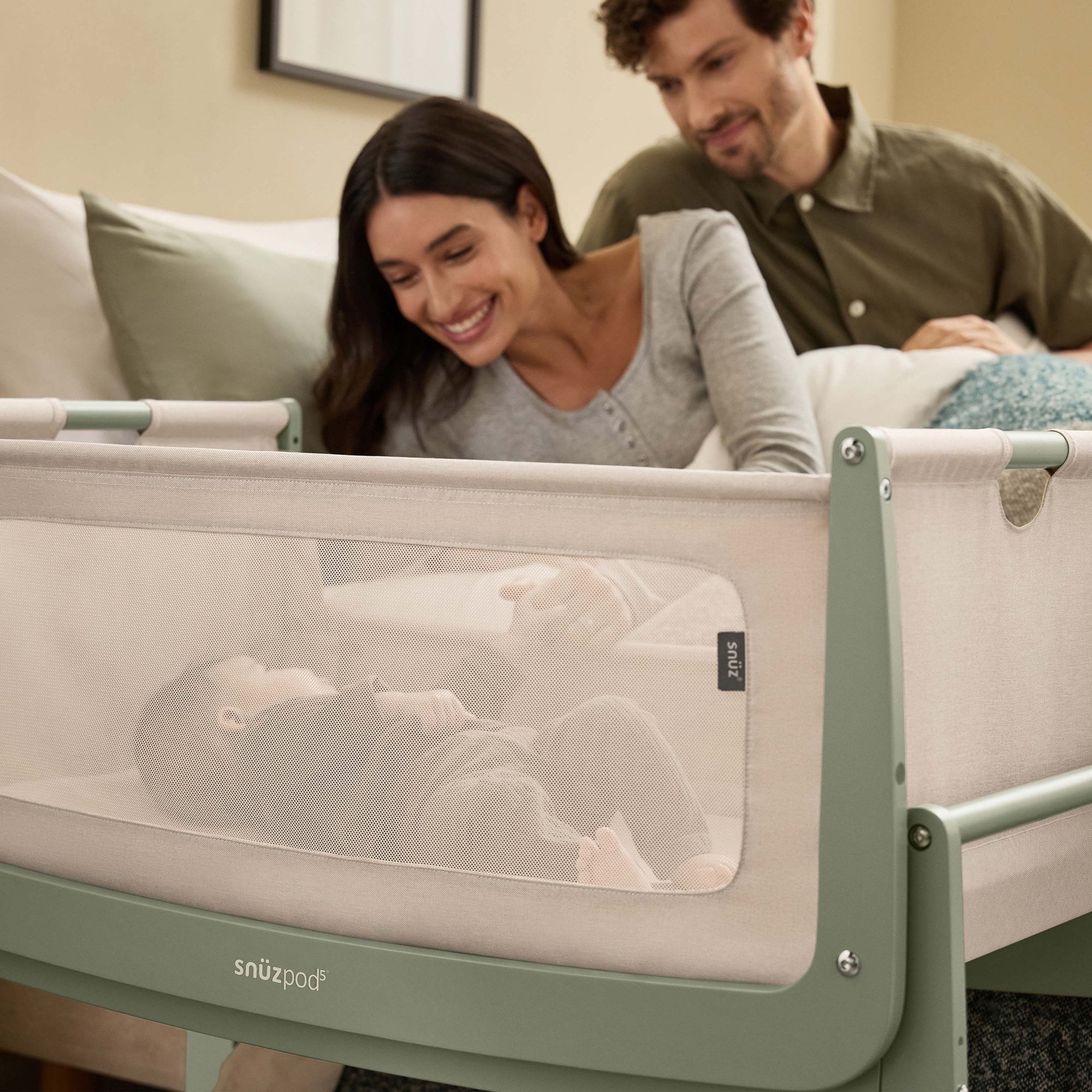 Snuz Snuzpod 5 Bedside Crib Sage