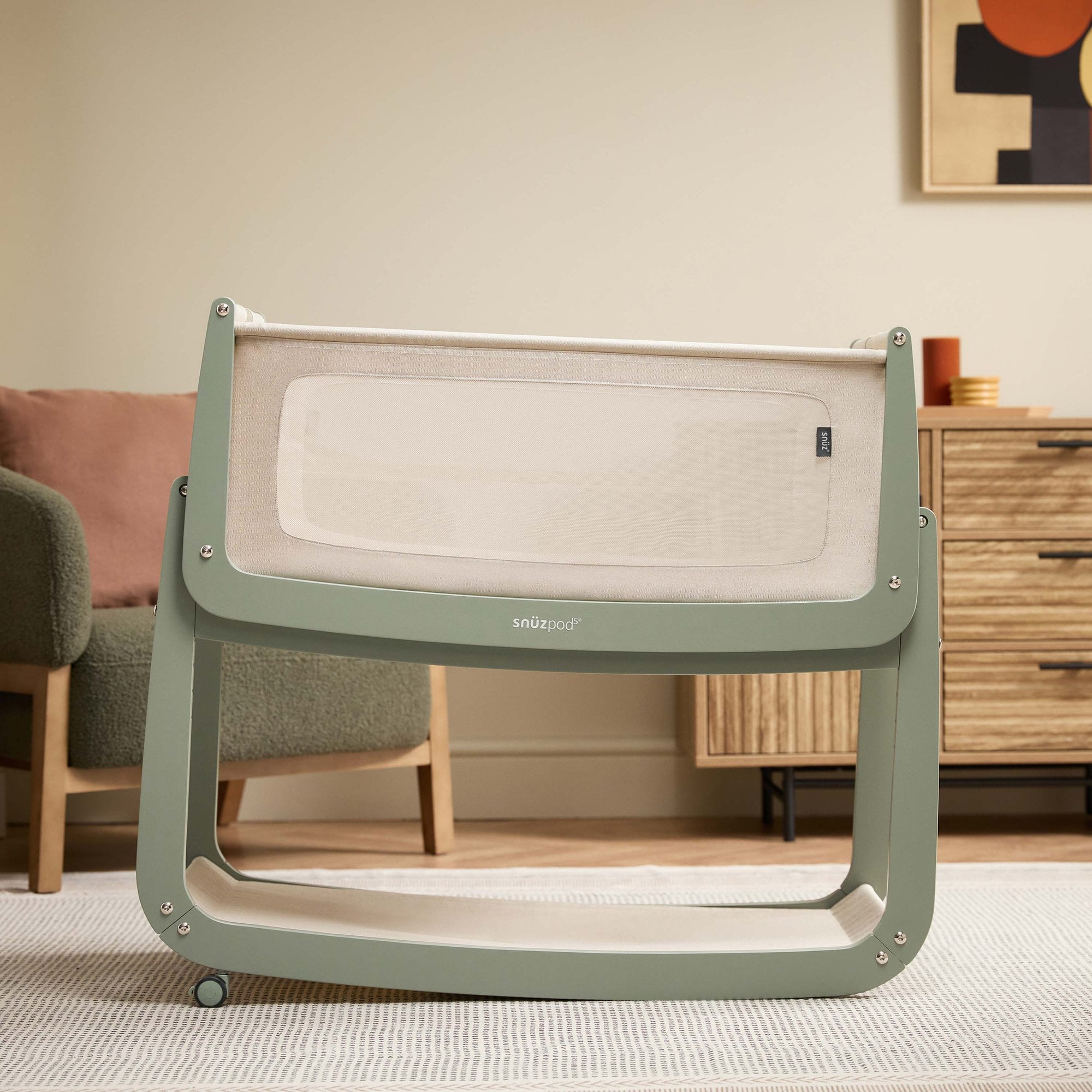 Snuz Snuzpod 5 Bedside Crib Sage