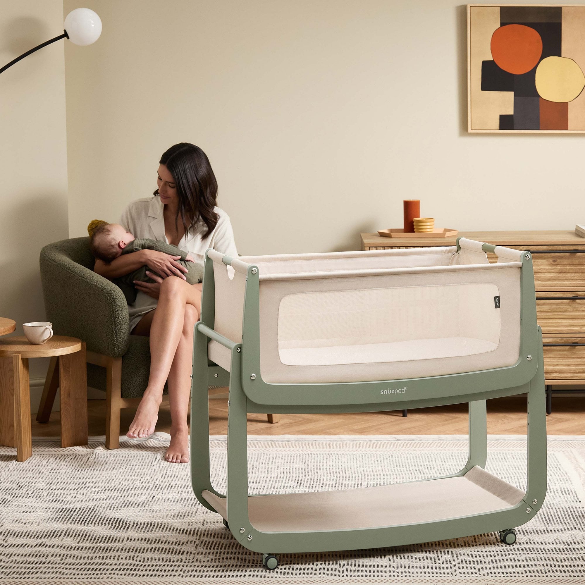 Snuz Snuzpod 5 Bedside Crib Sage