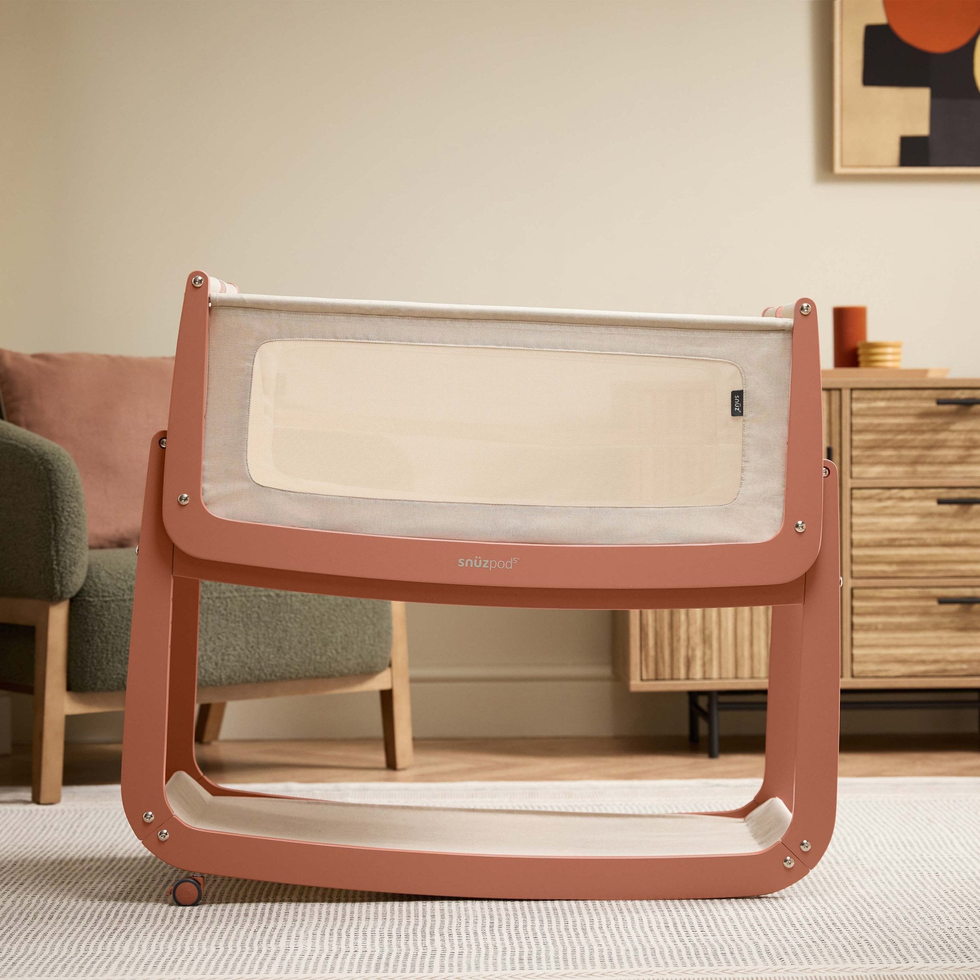 Snuz Snuzpod 5 Bedside Crib Terracotta