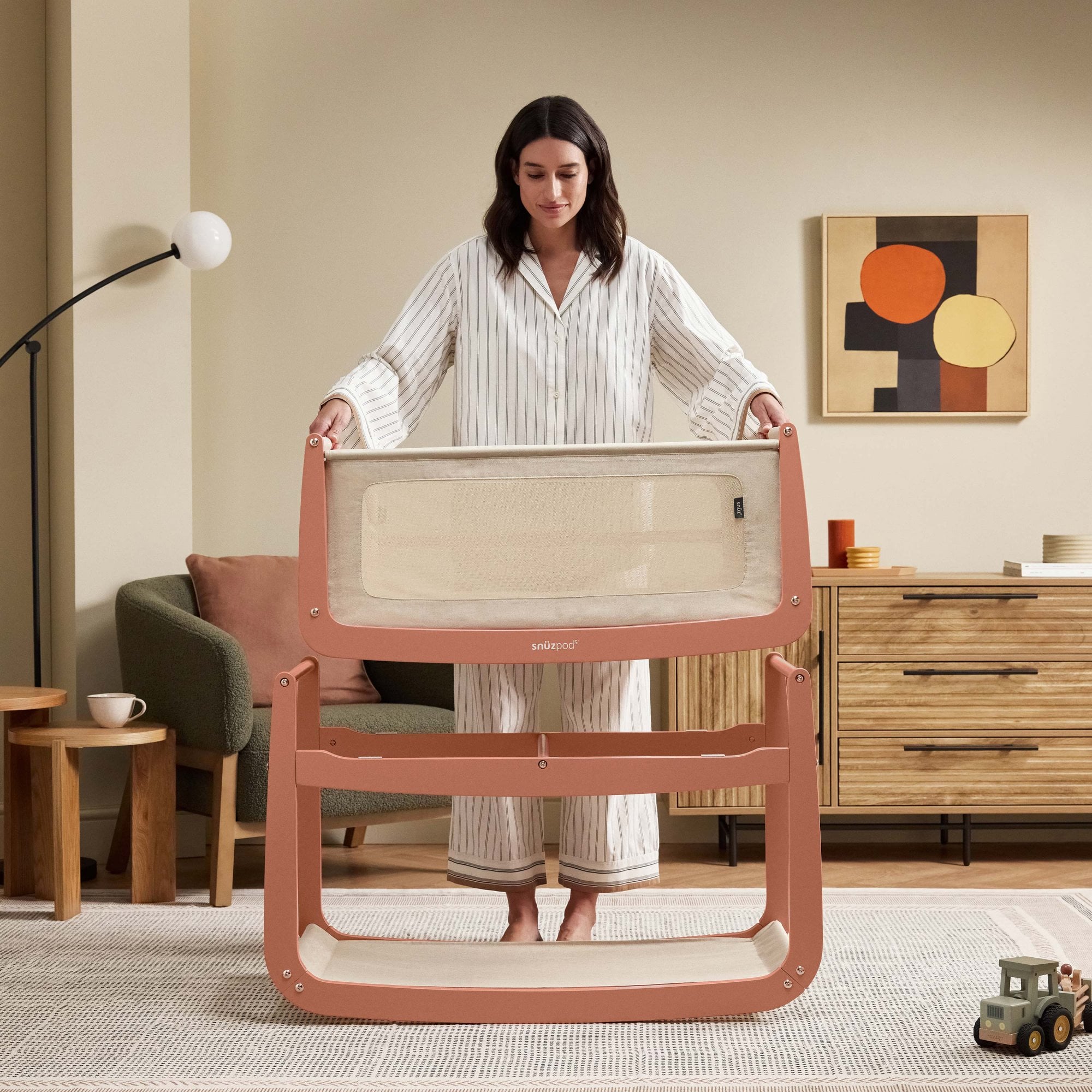 Snuz Snuzpod 5 Bedside Crib Terracotta