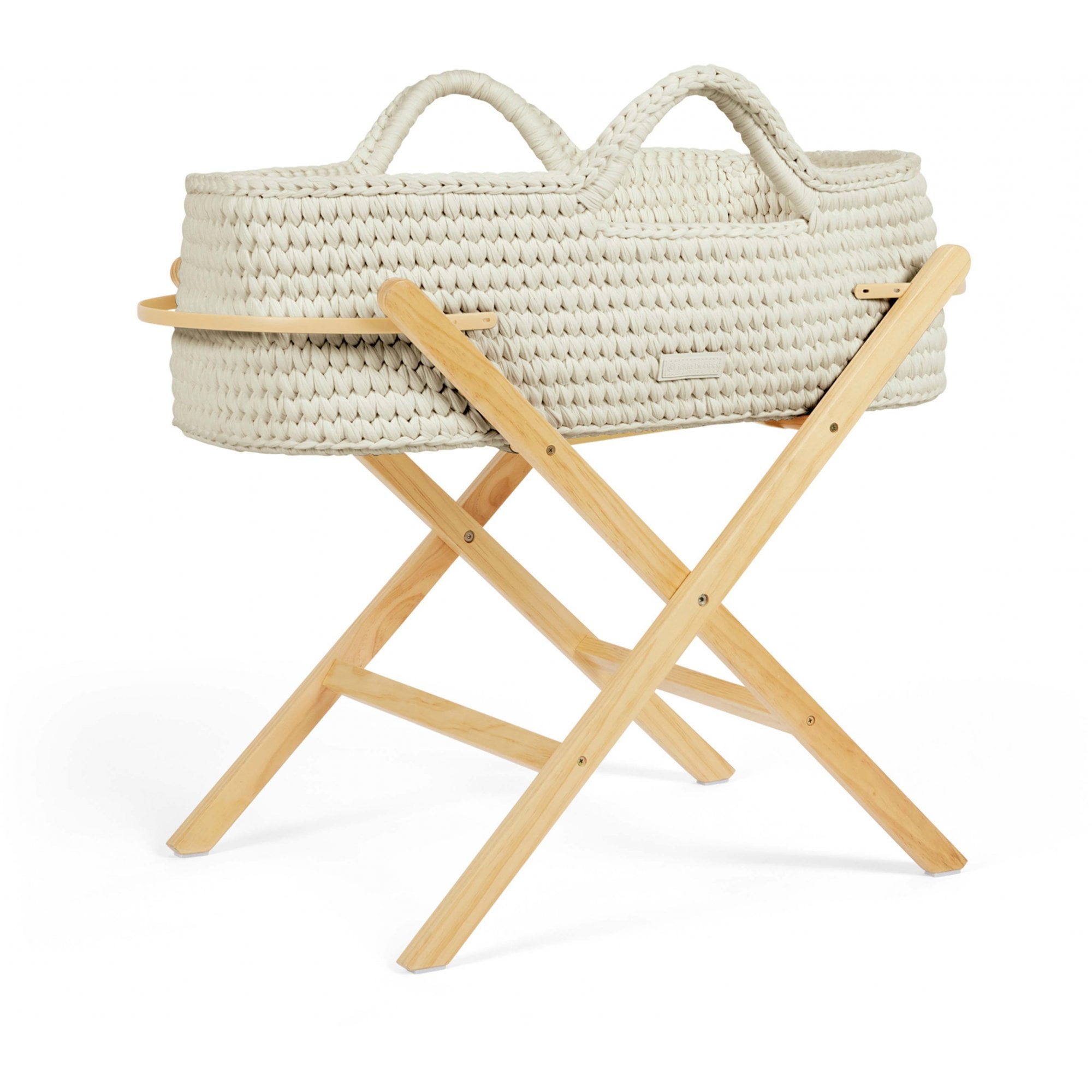 Ickle Bubba Nova Moses Basket Cloud & Pine Stand