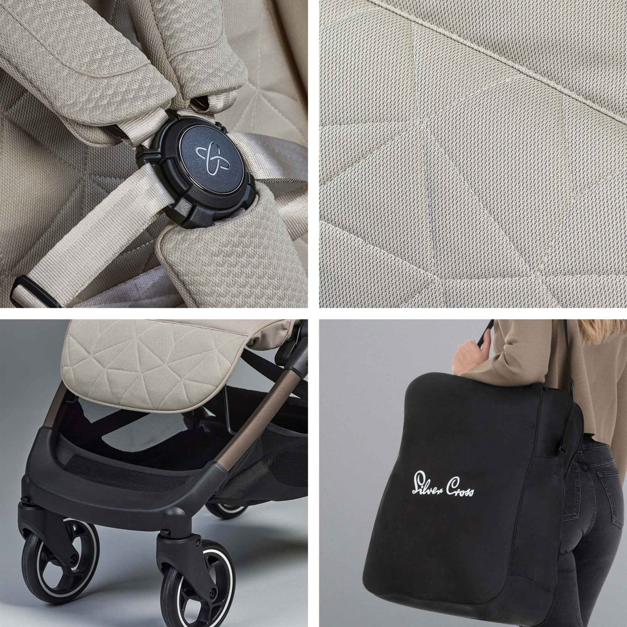 Silver Cross Clic 2 Stroller Latte + Footmuff