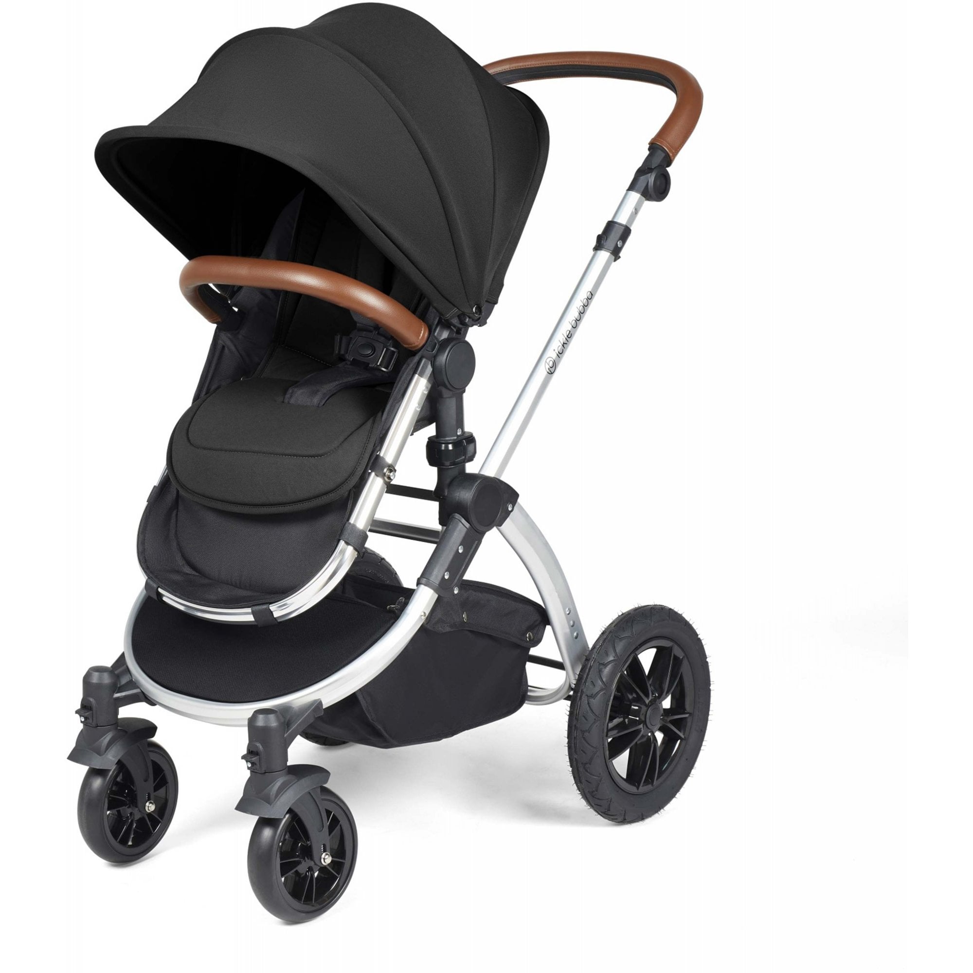 Ickle Bubba Stomp Luxe 12 Piece Travel System & Cirrus Car Seat + Base Midnight