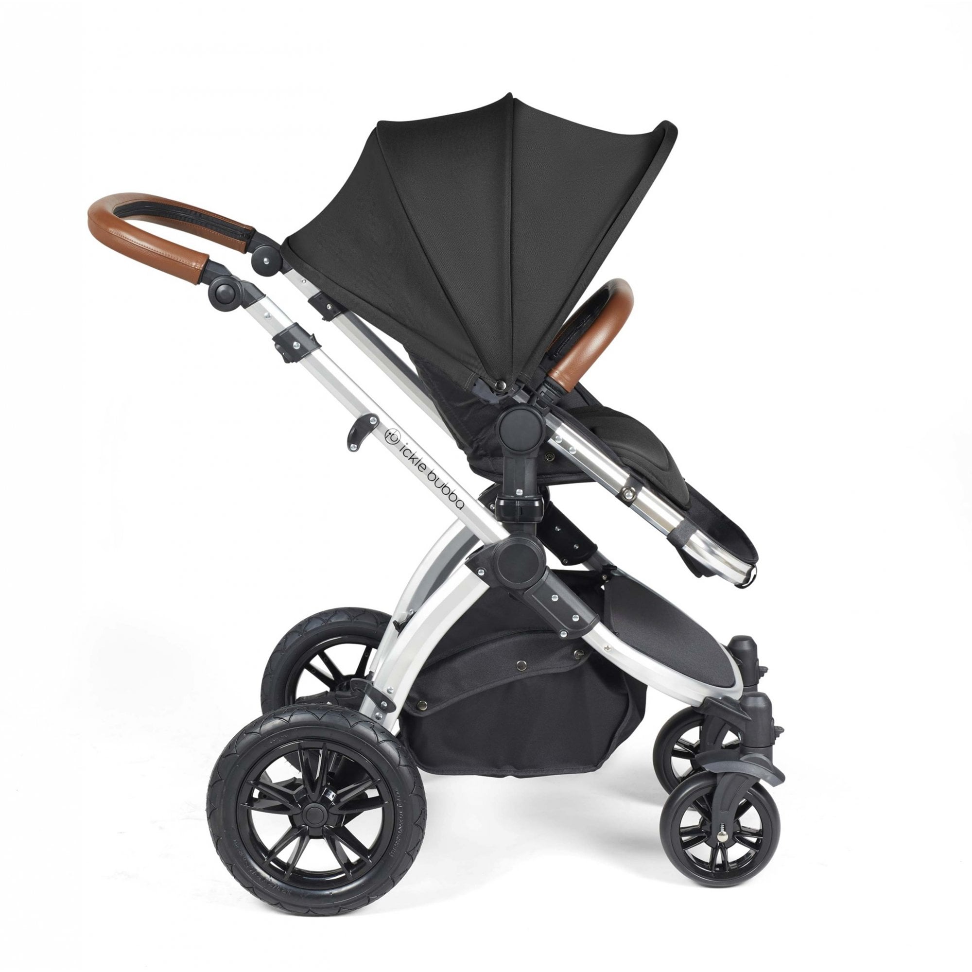 Ickle Bubba Stomp Luxe 12 Piece Travel System & Cirrus Car Seat + Base Midnight