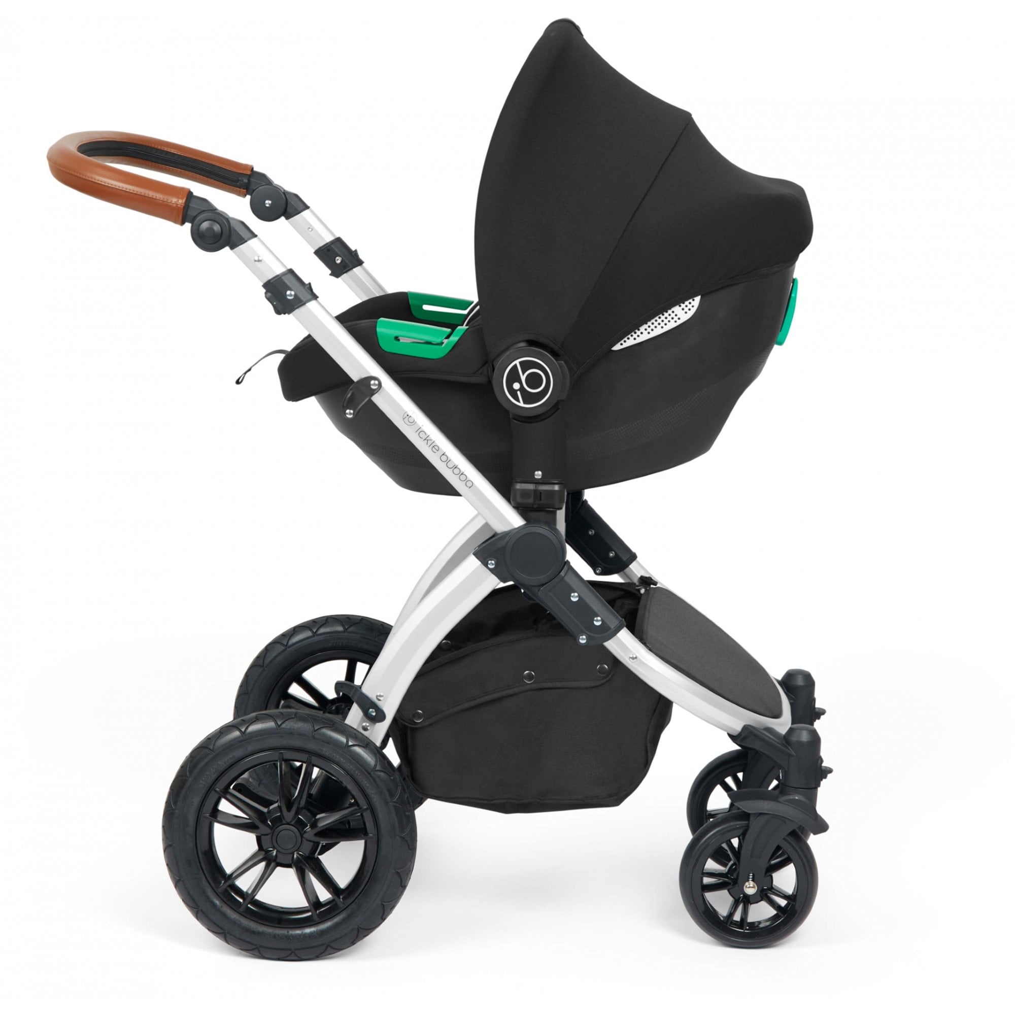 Ickle Bubba Stomp Luxe 12 Piece Travel System & i-Size Cirrus Car Seat + Base Charcoal