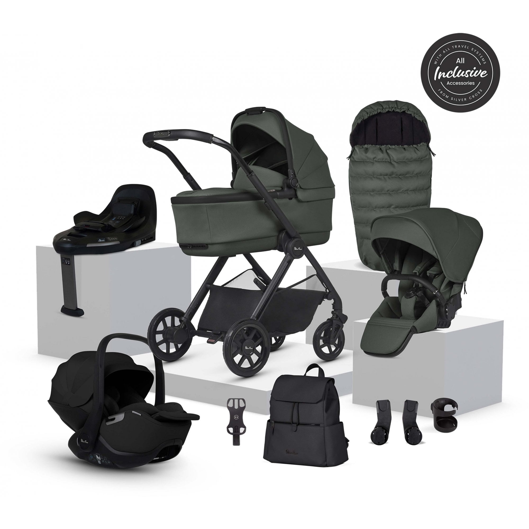Silver Cross Reef 2 Ultimate 360 Car Seat Bundle Pewter
