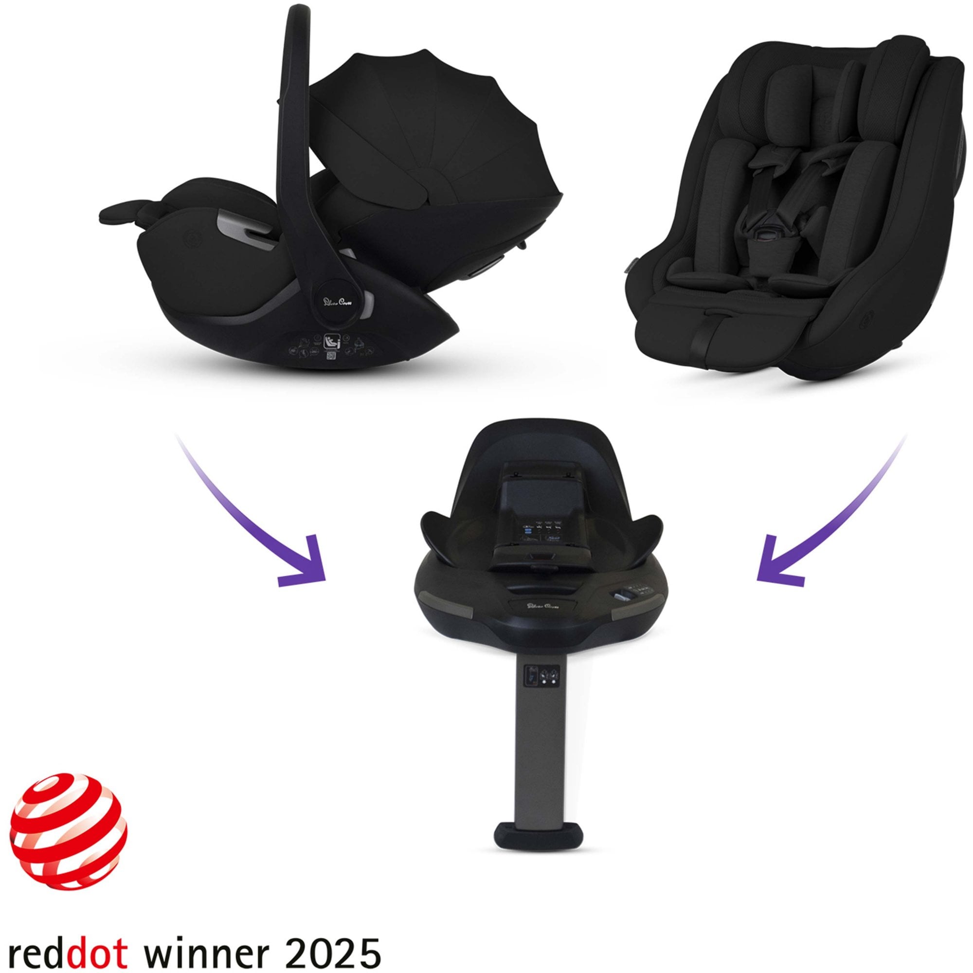 Silver Cross Reef 2 Ultimate 360 Car Seat Family Bundle Pewter