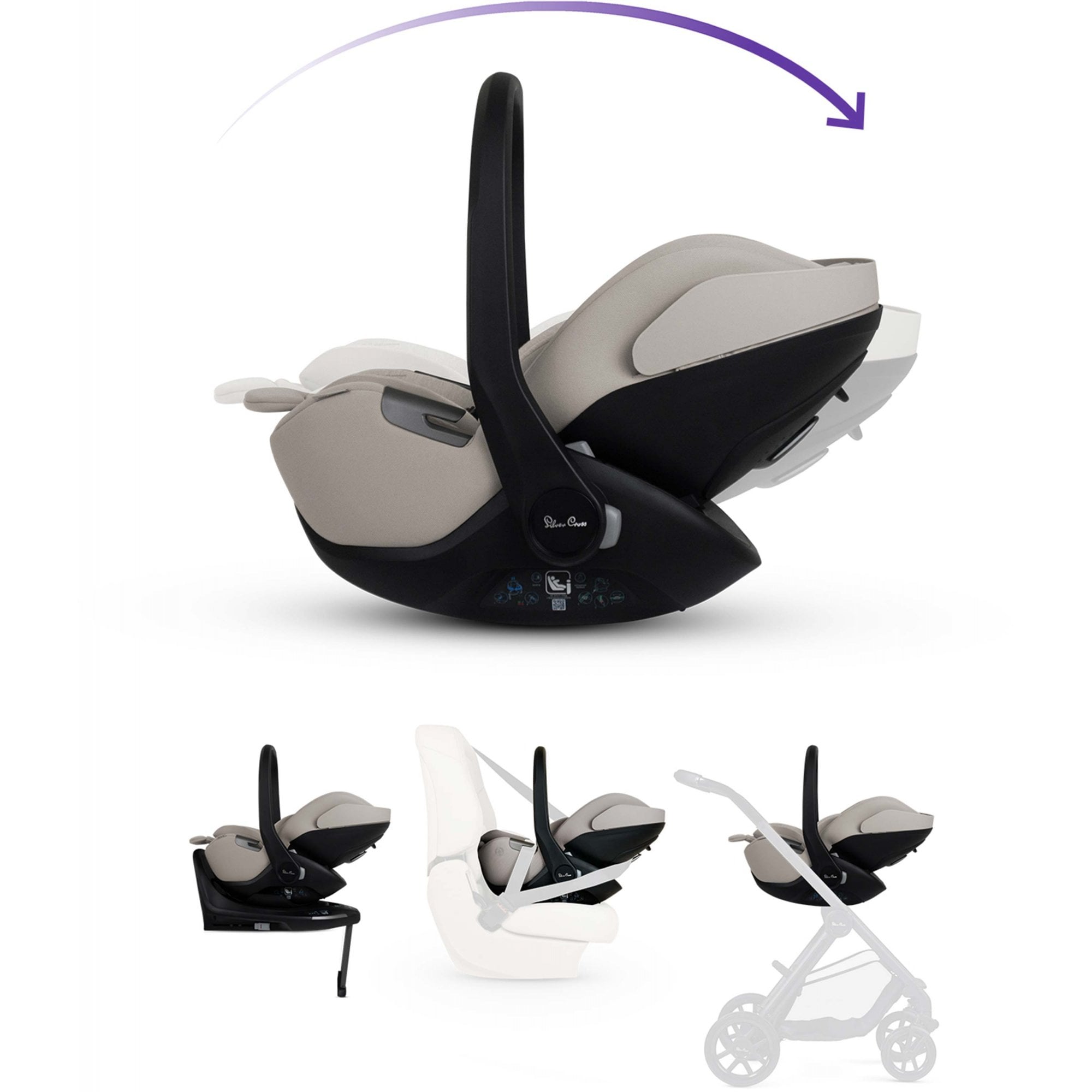 Silver Cross Reef 2 SE Ultimate 360 Car Seat Family Bundle Ganache