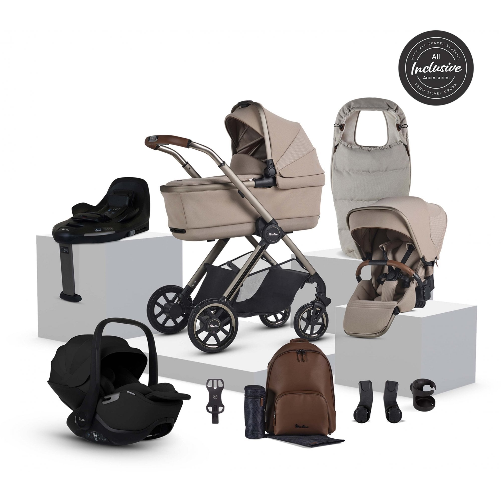 Silver Cross Reef 2 SE Ultimate 360 Car Seat Bundle Frappe