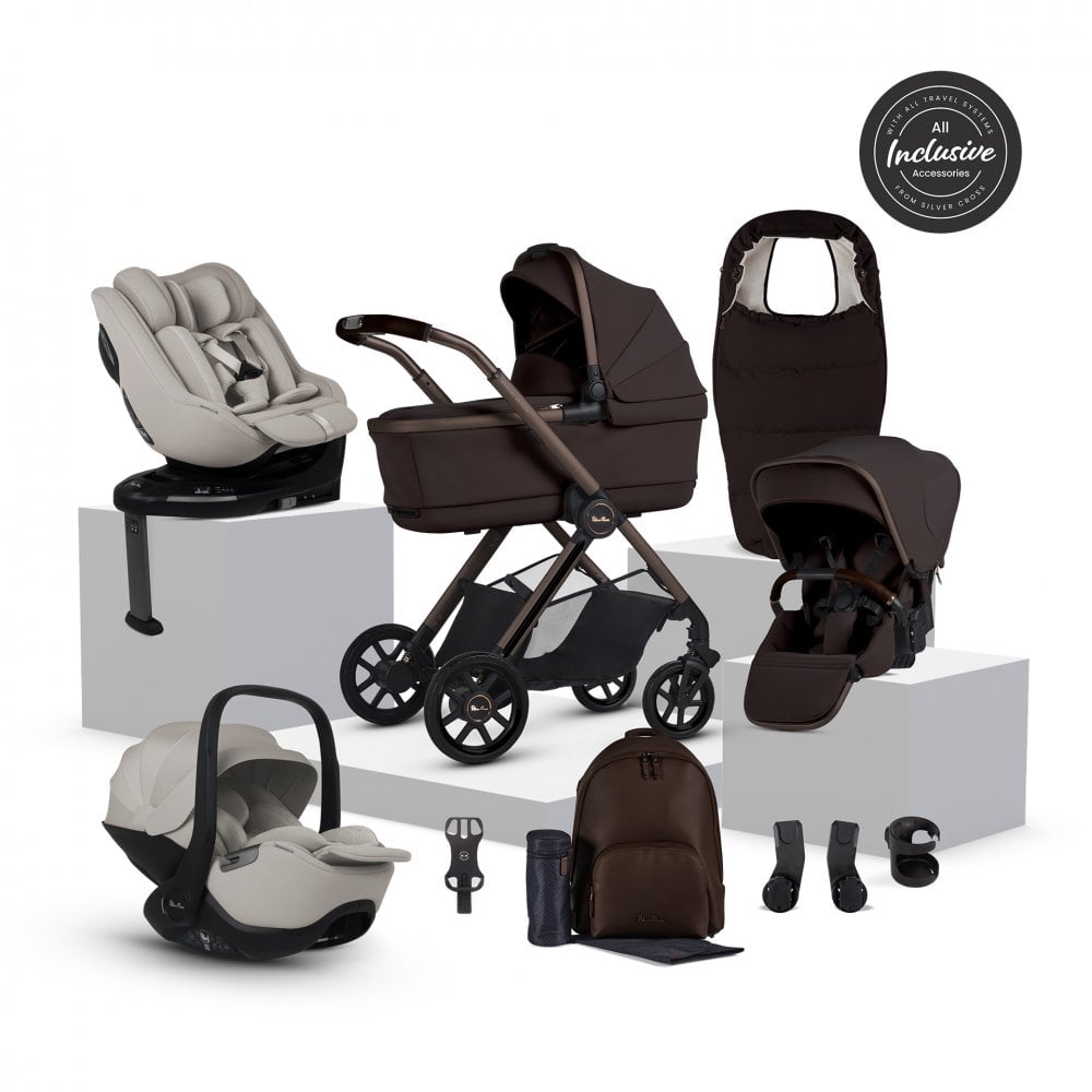 Silver Cross Reef 2 SE Ultimate 360 Car Seat Family Bundle Ganache