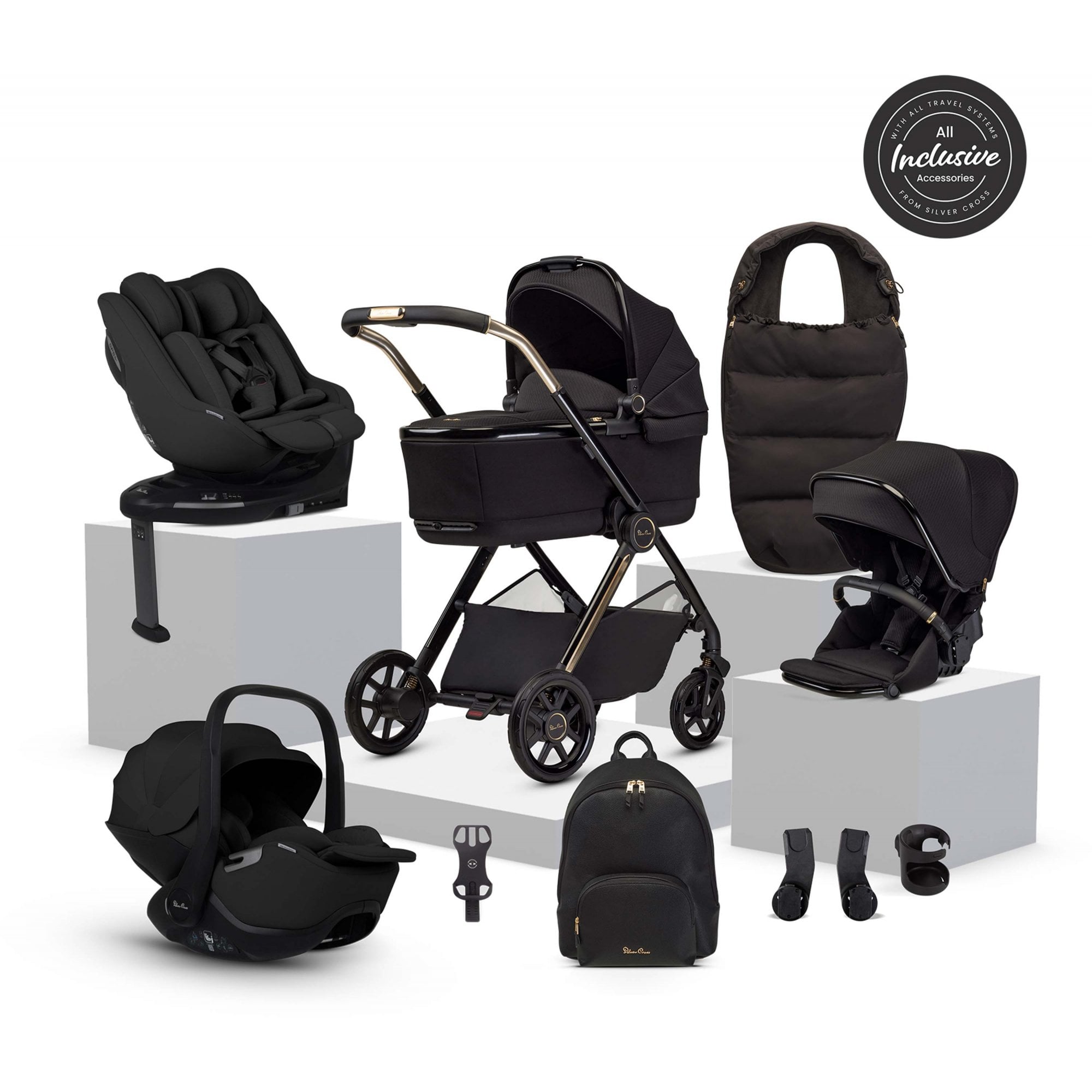 Silver Cross Reef 2 SE Ultimate 360 Car Seat Family Bundle Espresso