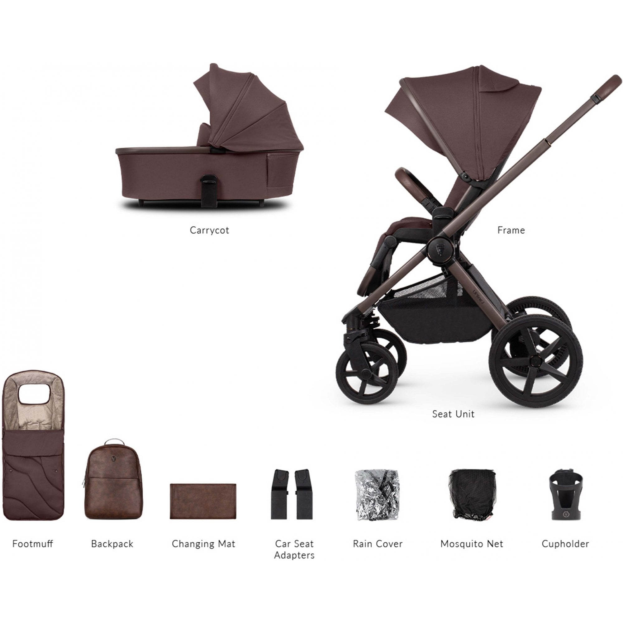 Venicci Upline 2 SE Burgundy 2in1 Pram
