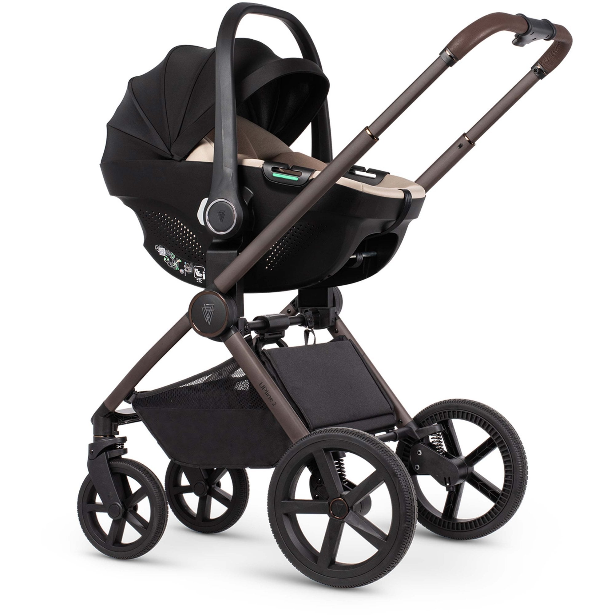 Venicci Upline 2 SE Burgundy 3in1 Travel System - Tiago Beige