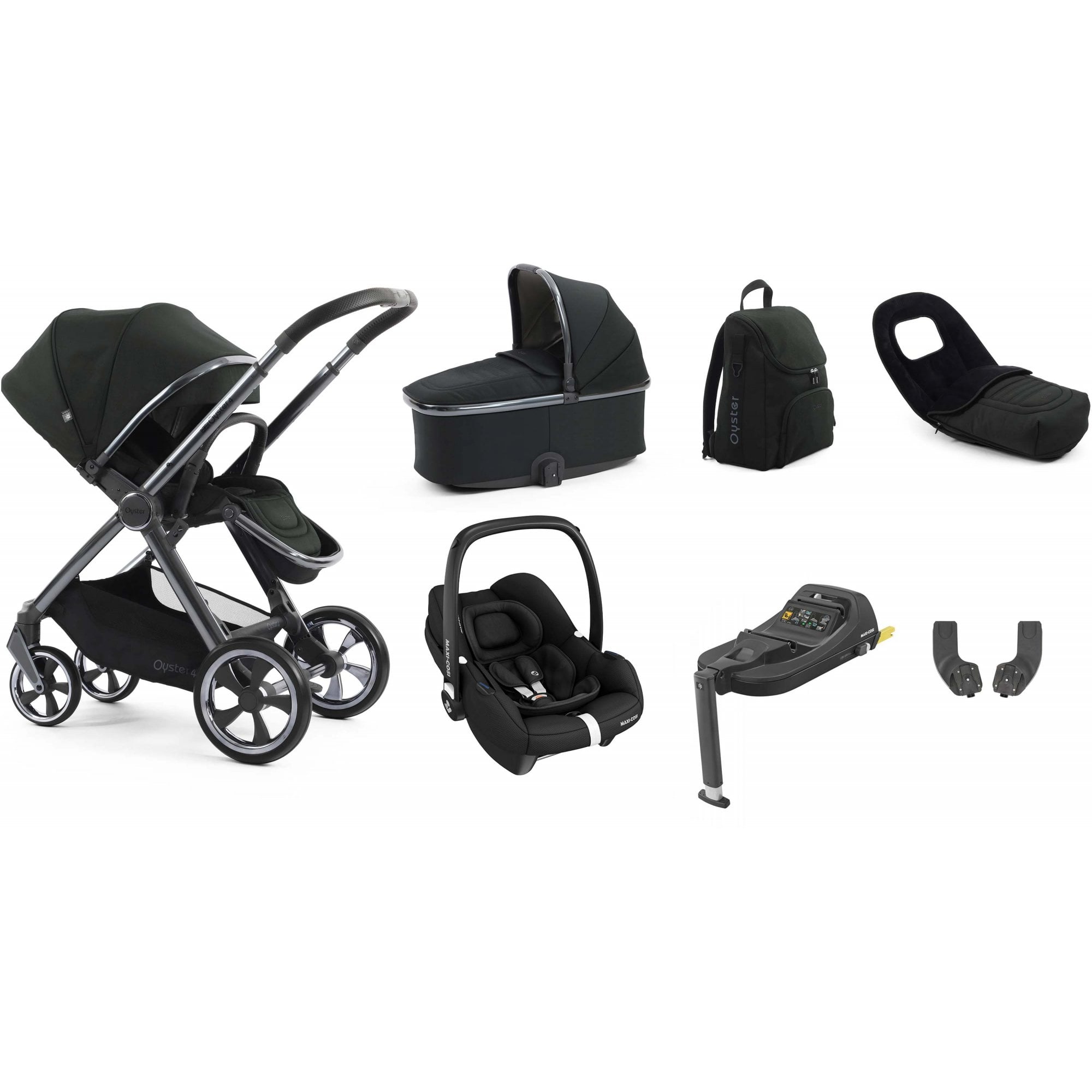 Oyster 4 Luxury Bundle Black Olive + Cabriofix Car Seat