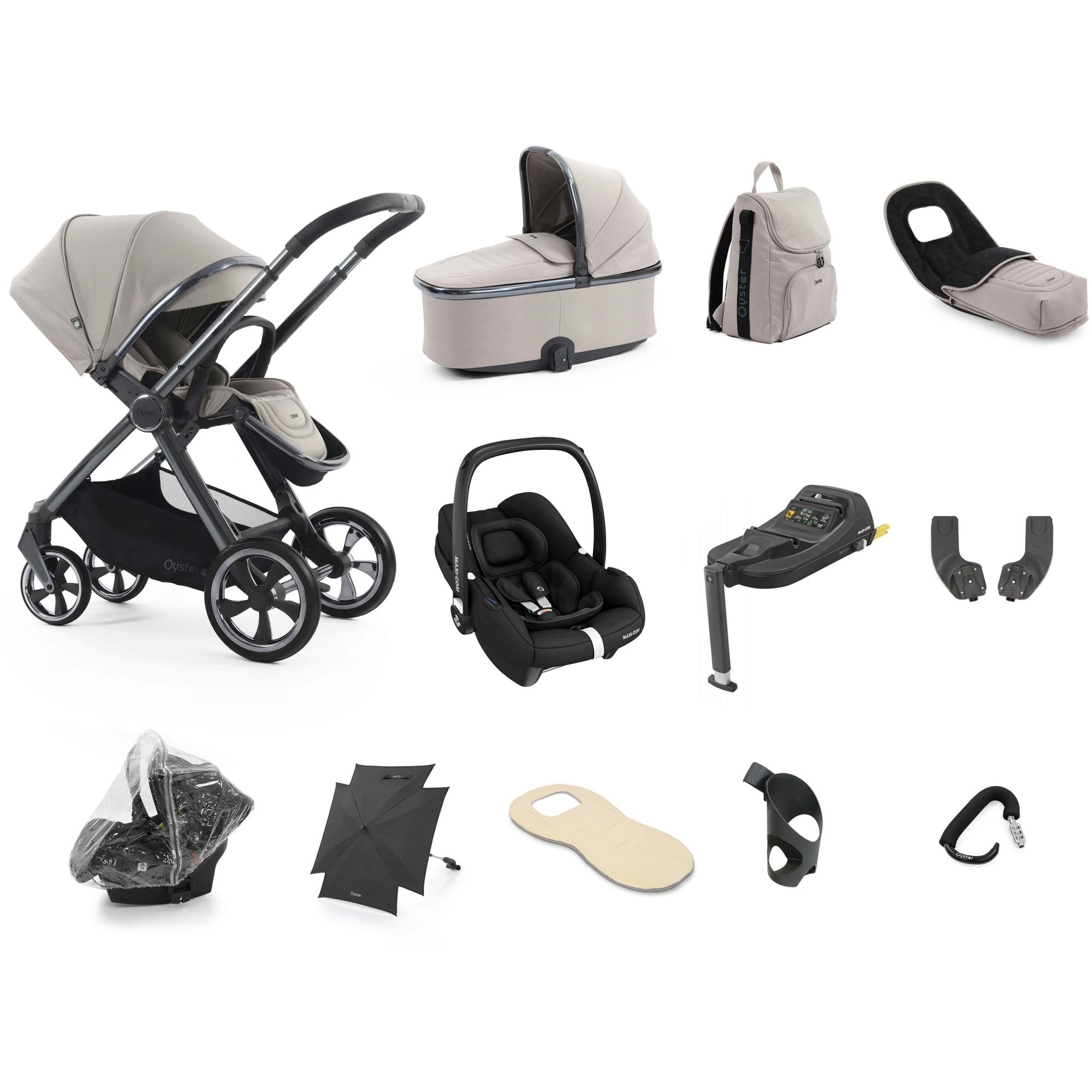 Oyster 4 Ultimate Bundle Stone + Cabriofix Car Seat