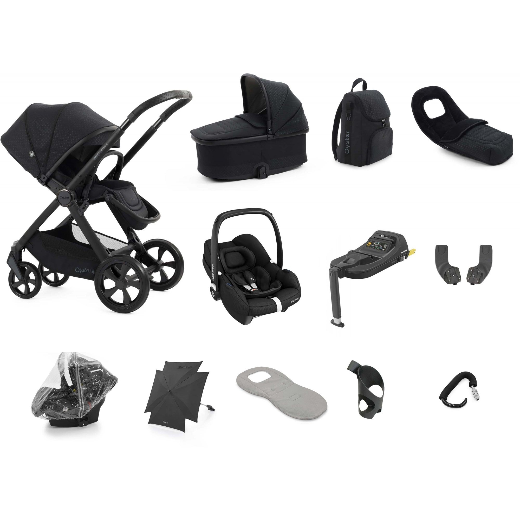 Oyster 4 Ultimate Bundle Raven + Cabriofix Car Seat