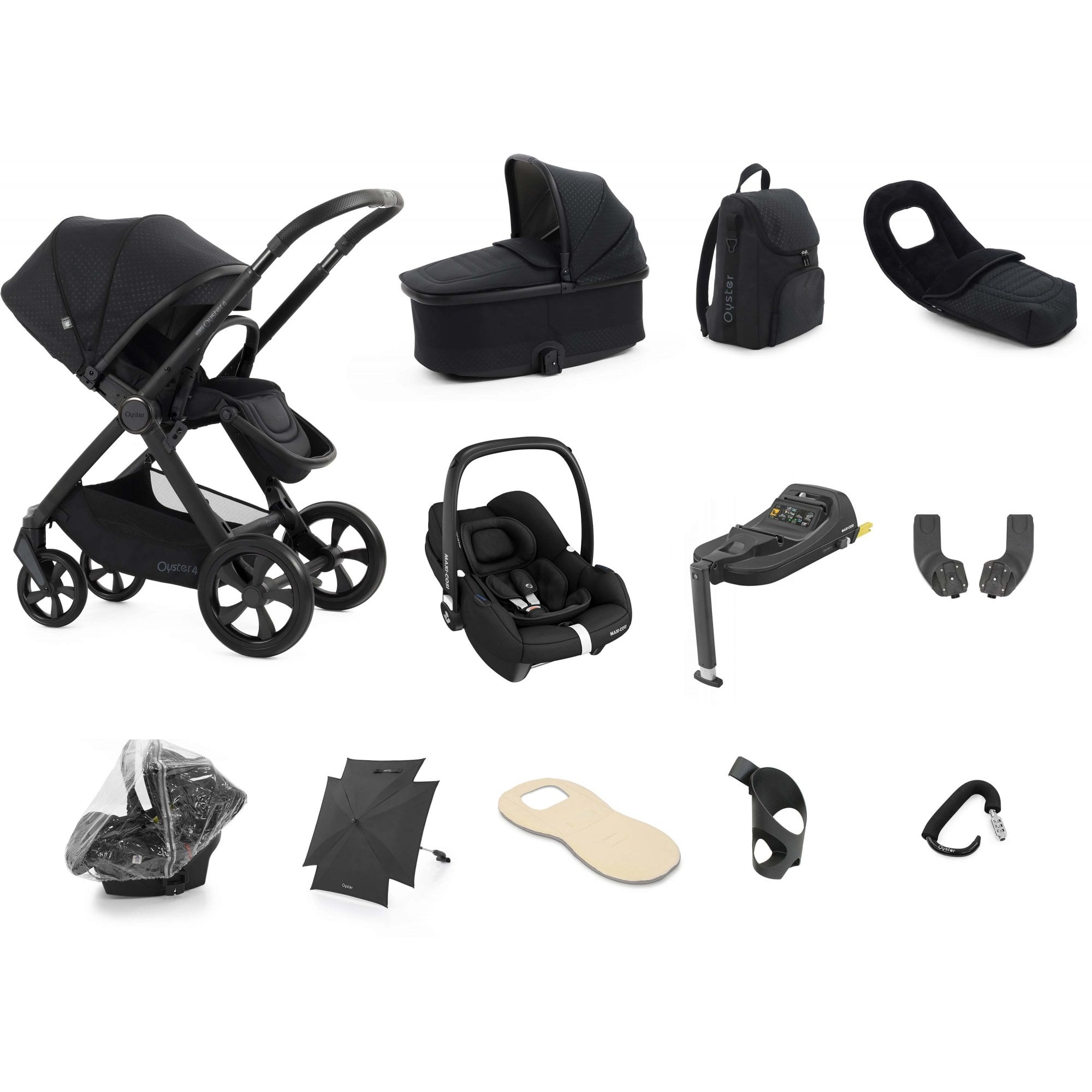 Oyster 4 Ultimate Bundle Raven + Cabriofix Car Seat