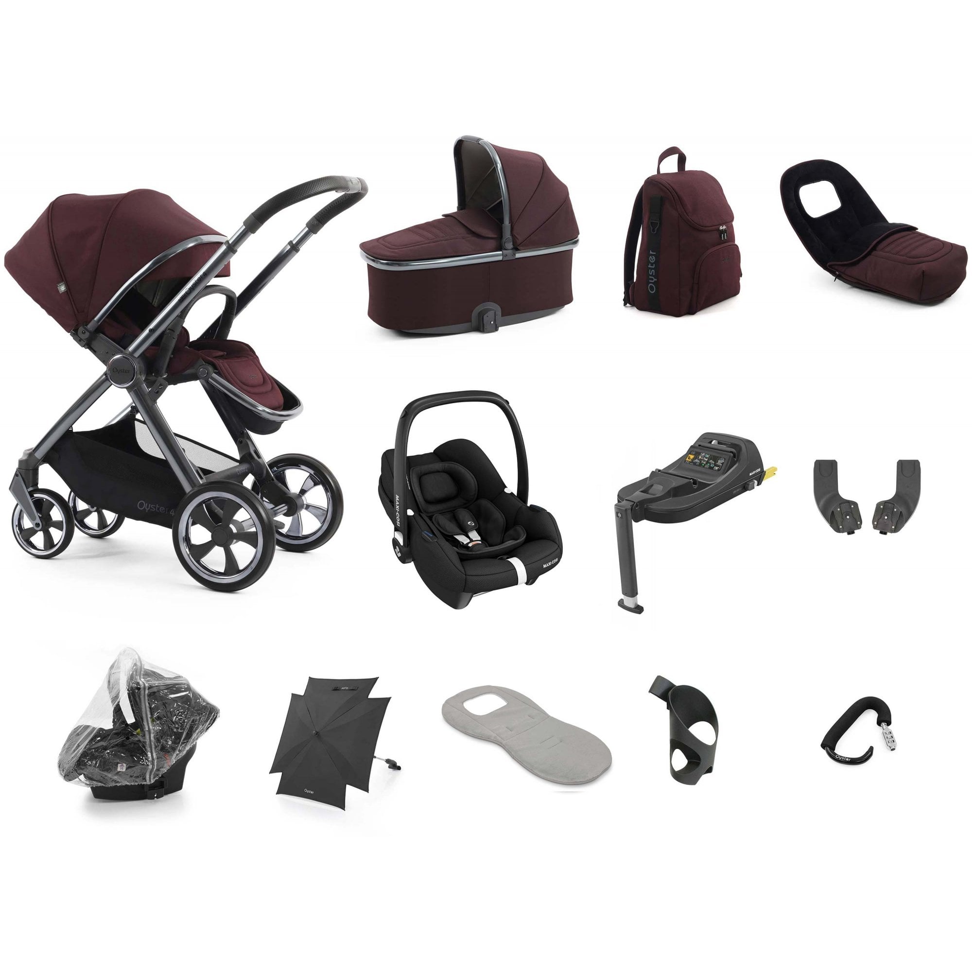 Oyster 4 Ultimate Bundle Mulberry + Cabriofix Car Seat