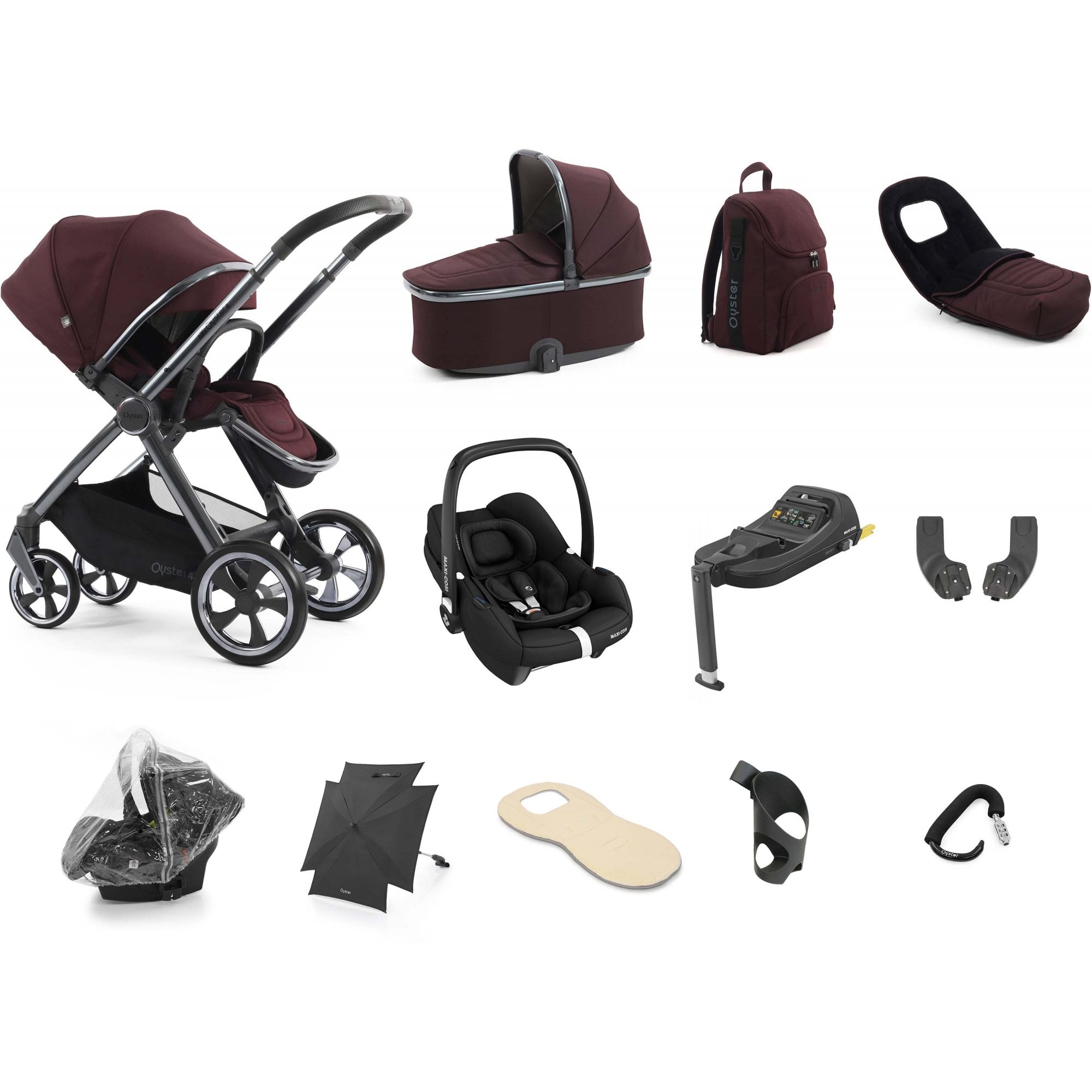 Oyster 4 Ultimate Bundle Mulberry + Cabriofix Car Seat