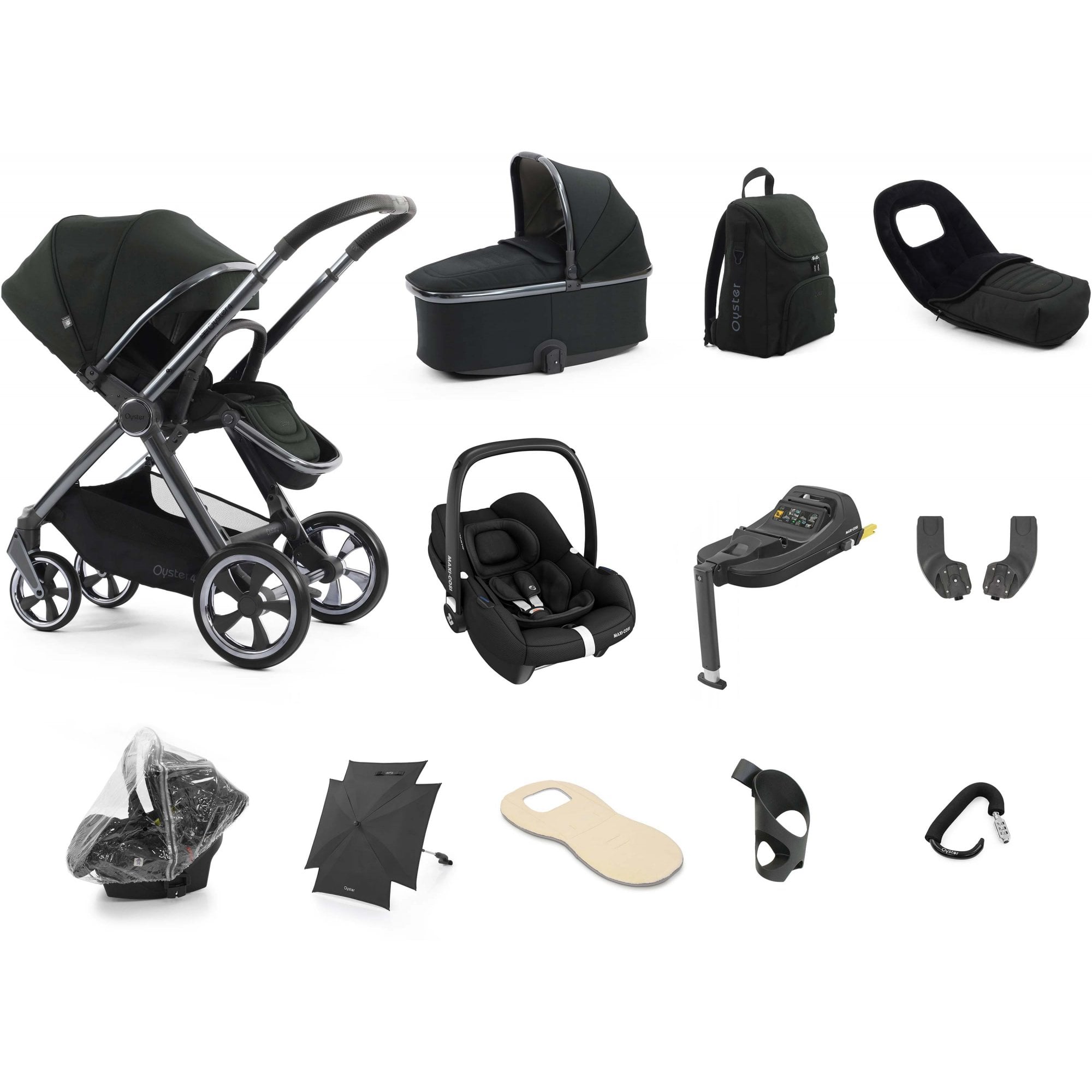 Oyster 4 Ultimate Bundle Black Olive + Cabriofix Car Seat