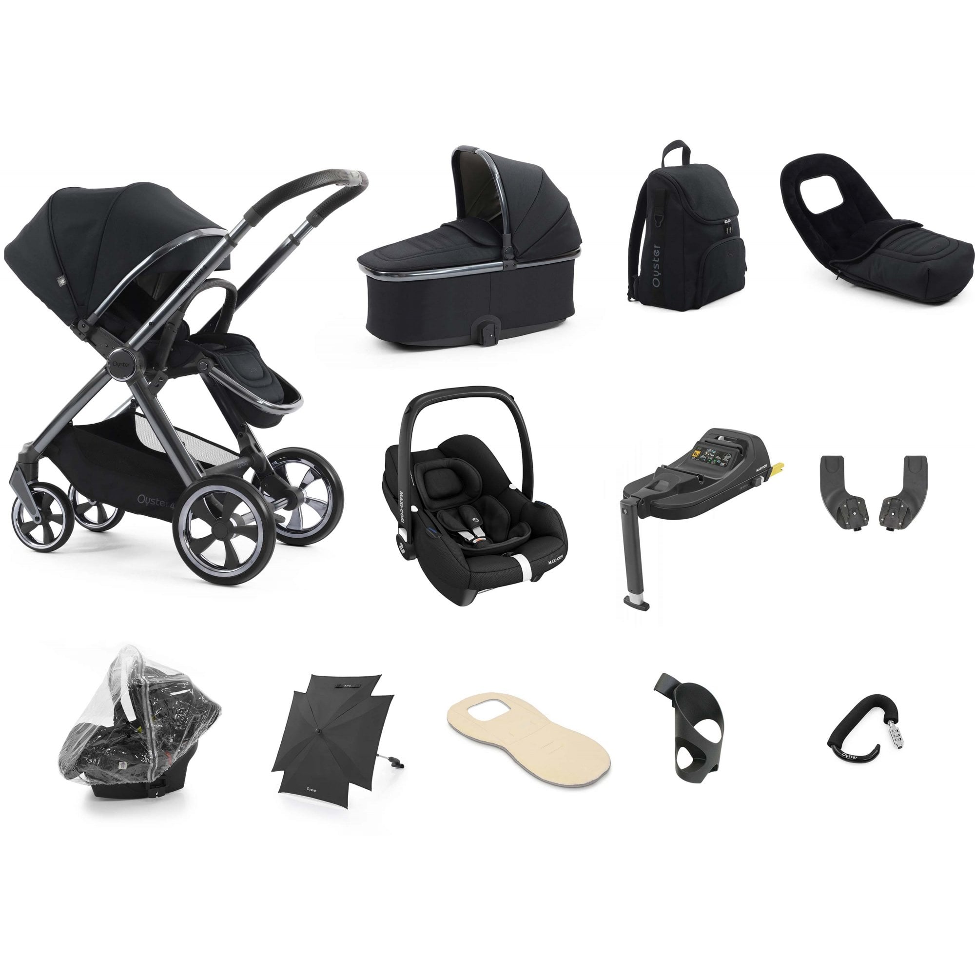 Oyster 4 Ultimate Bundle Carbonite + Cabriofix Car Seat