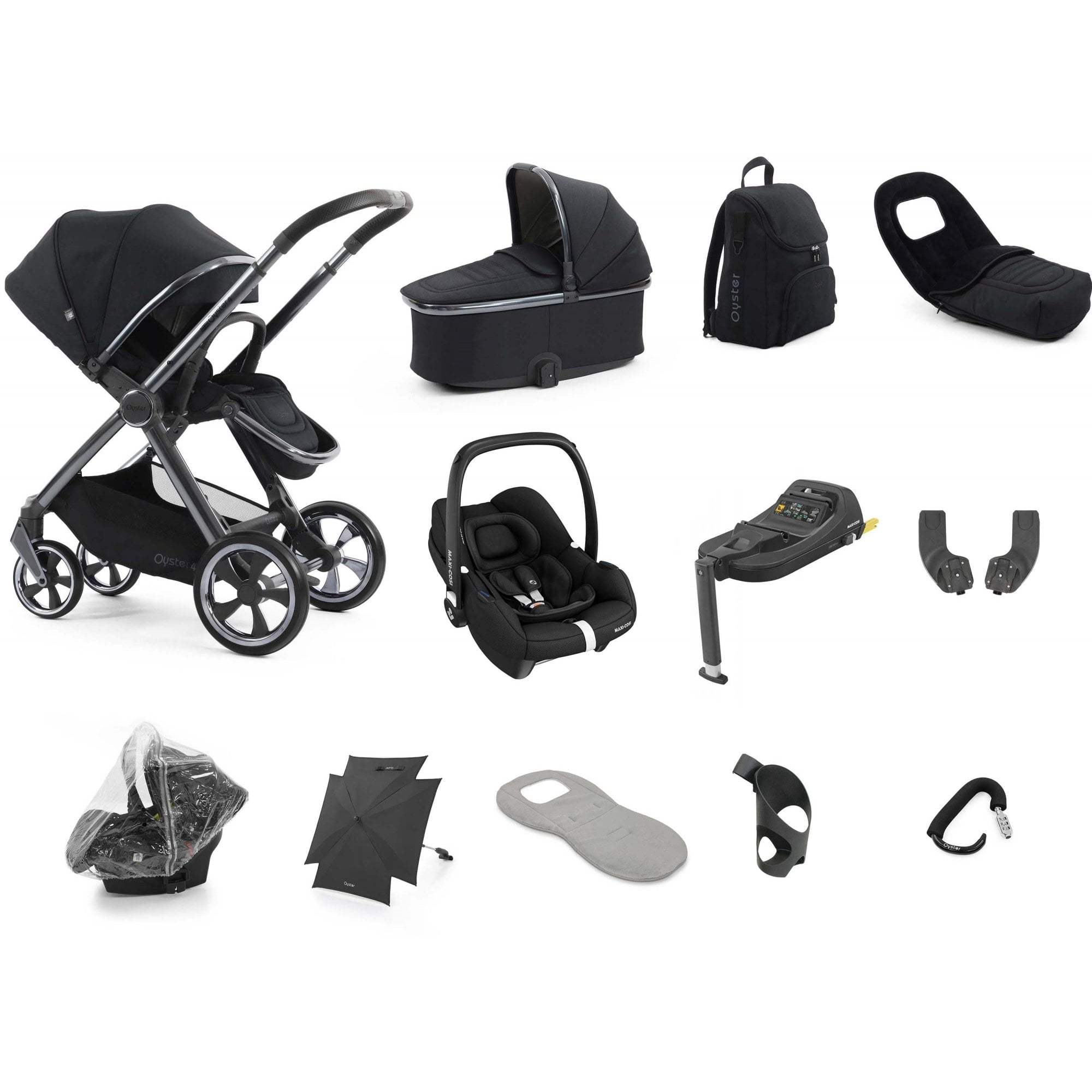 Oyster 4 Ultimate Bundle Carbonite + Cabriofix Car Seat