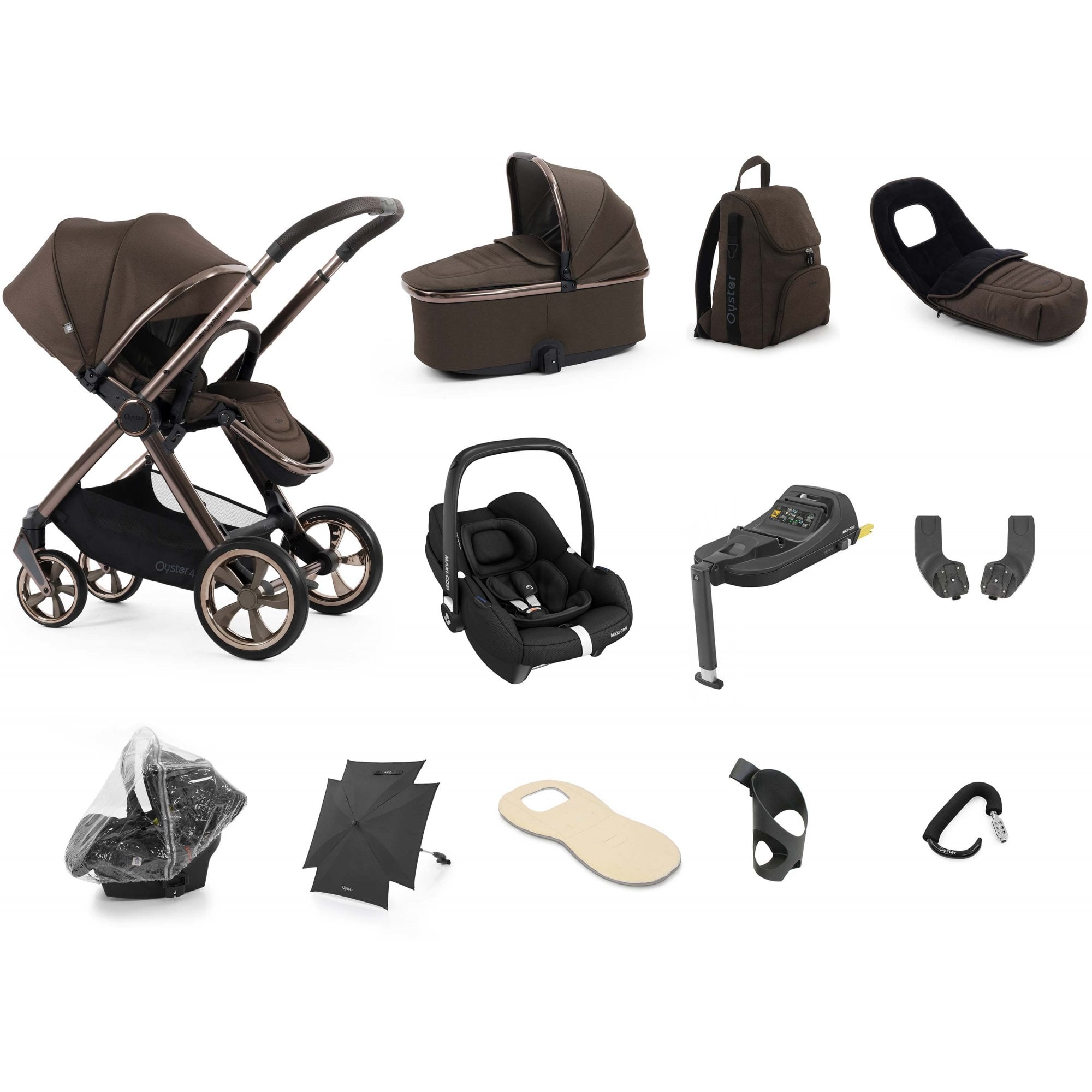 Oyster 4 Ultimate Bundle Chocolate Velvet + Cabriofix Car Seat