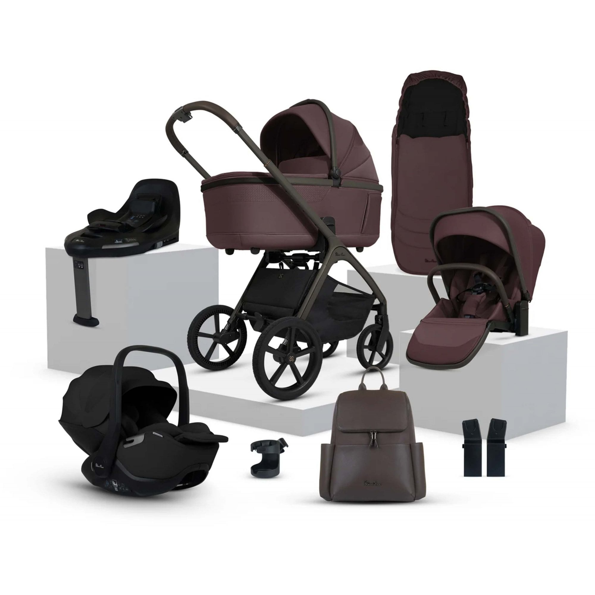 Silver Cross Cove Ultimate 360 Car Seat Bundle Damson