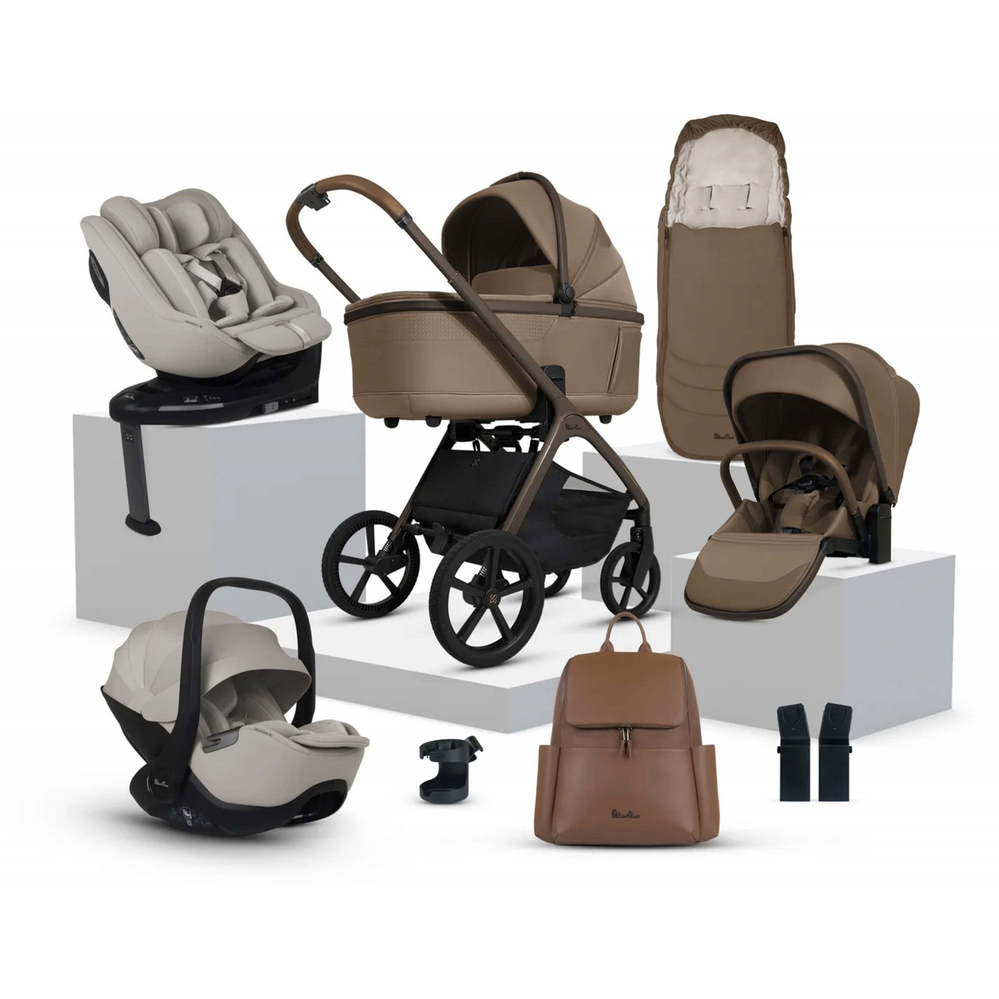 Silver Cross Cove Ultimate 360 Car Seat Family Bundle Maple
