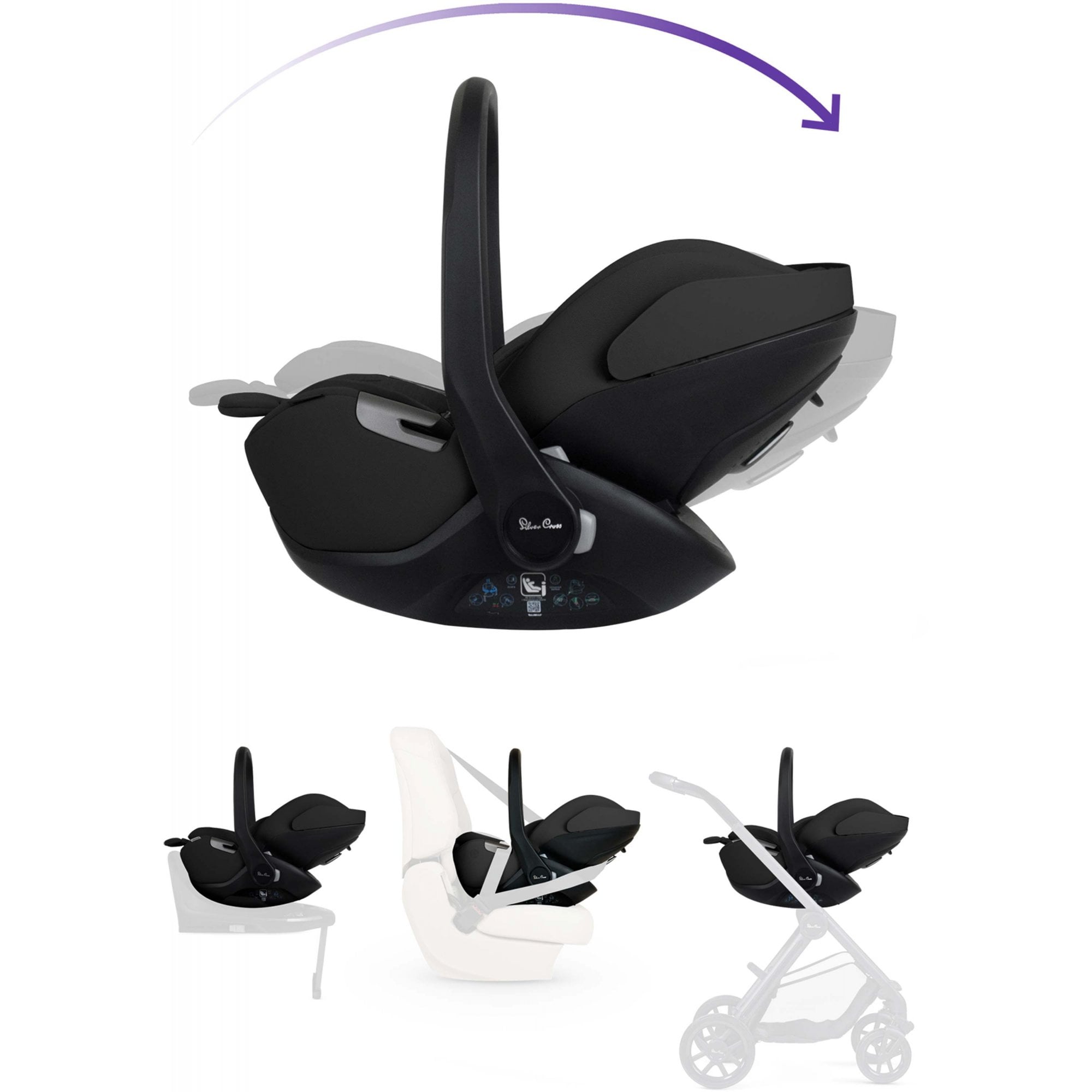 Silver Cross Glide Plus 360 Infant Car Seat Iconic Black