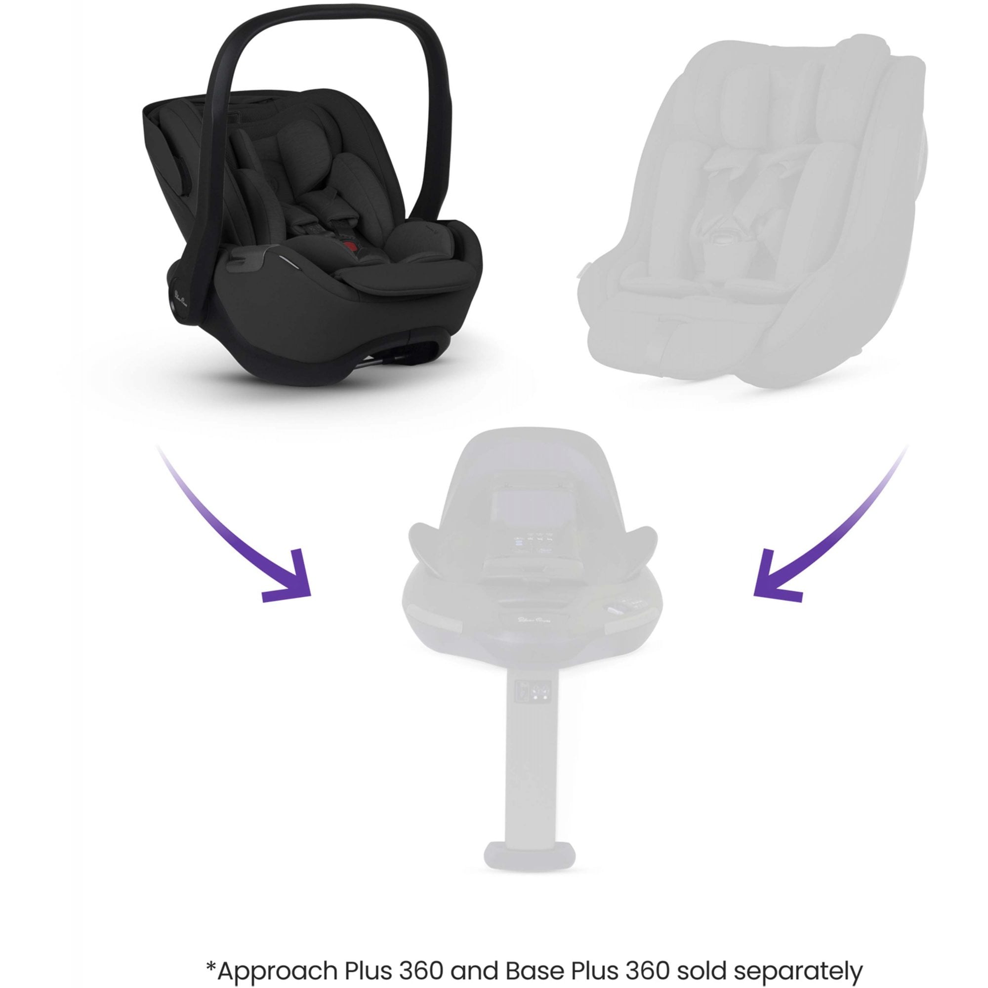 Silver Cross Glide Plus 360 Infant Car Seat Iconic Black