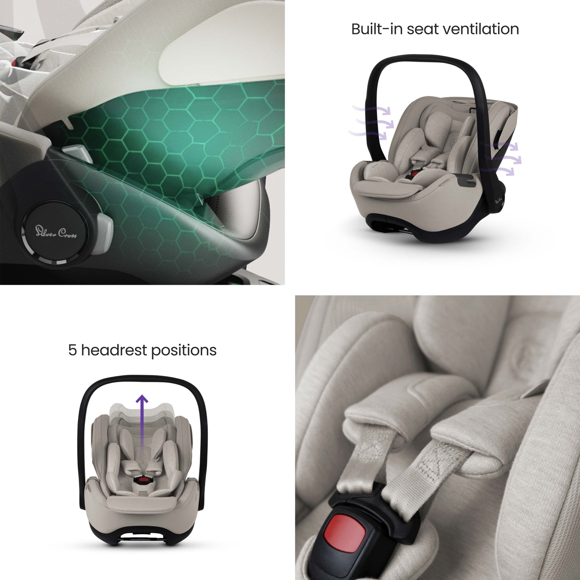 Silver Cross Glide Plus 360 Infant Car Seat Natural Taupe