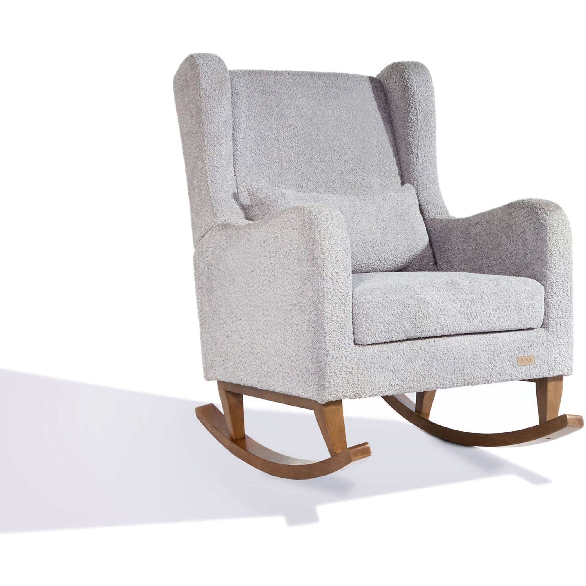 Tutti Bambini Harper Wingback Rocking Chair & Foot Stool - Teddy Cloud Grey
