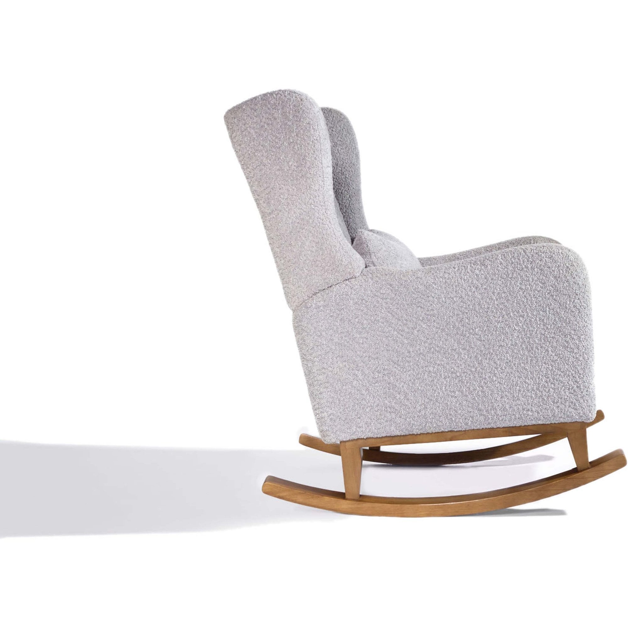 Tutti Bambini Harper Wingback Rocking Chair & Foot Stool - Teddy Cloud Grey