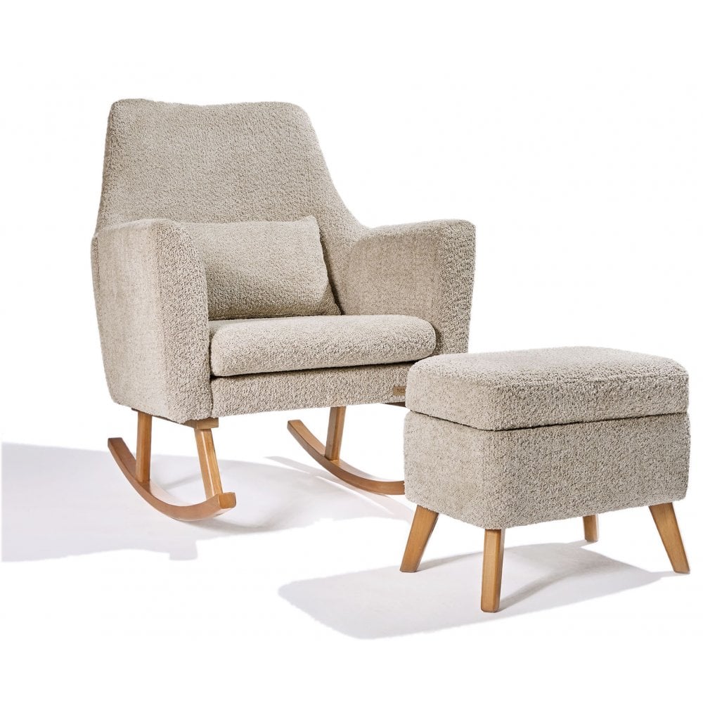 Tutti Bambini Oscar Luxe Rocking Chair & Footstool - Teddy Mushroom