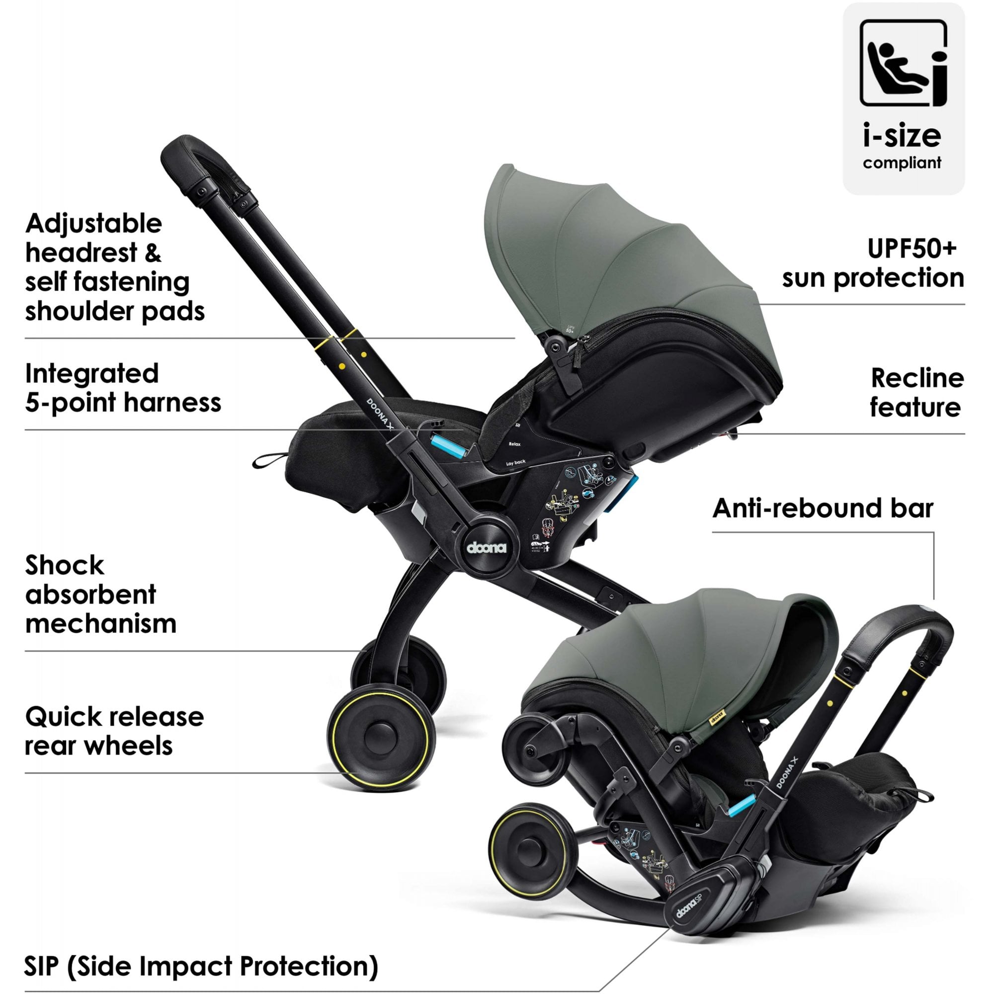 Doona X Car Seat & Stroller Slate Green
